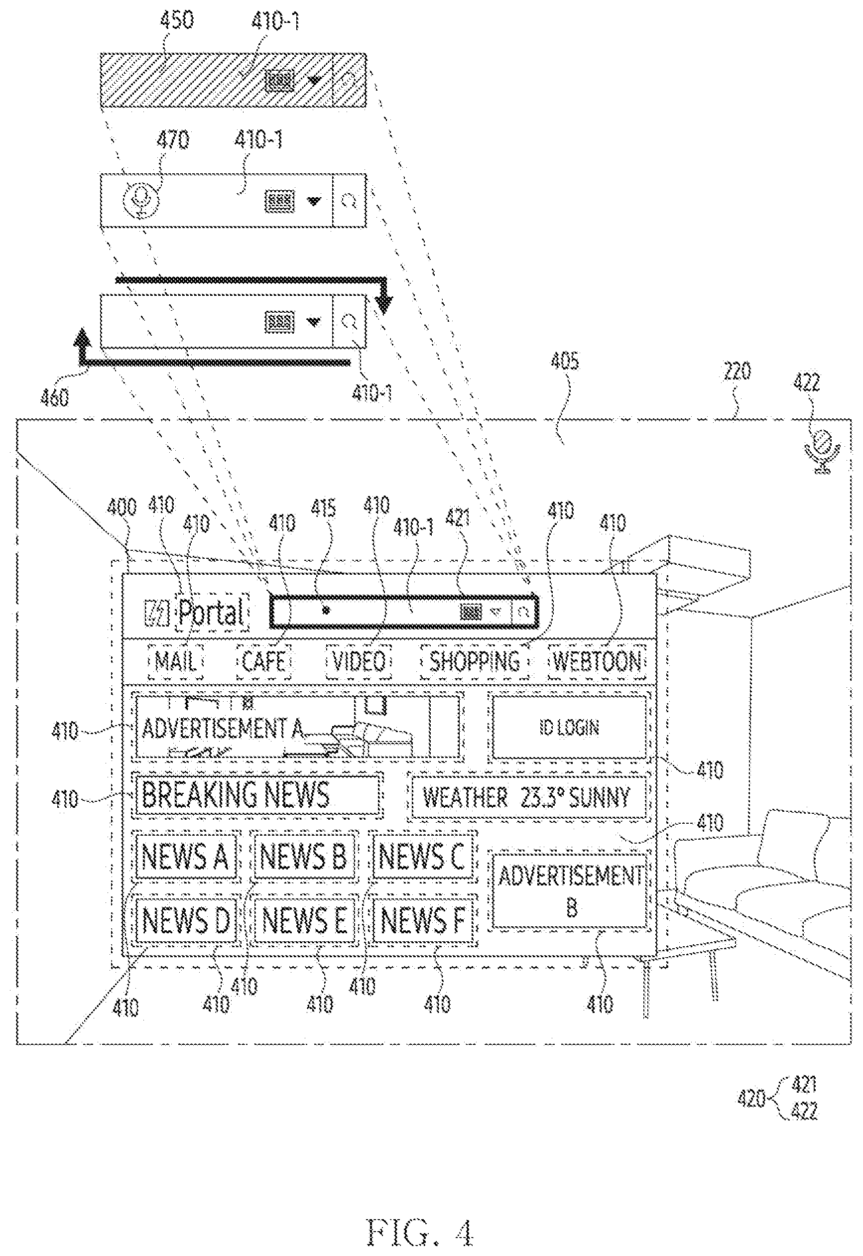 Patent US12614550 Figure 4 – Electronic device, method, and non-transitory computer readable storage medium controlling executable object based on voice signal