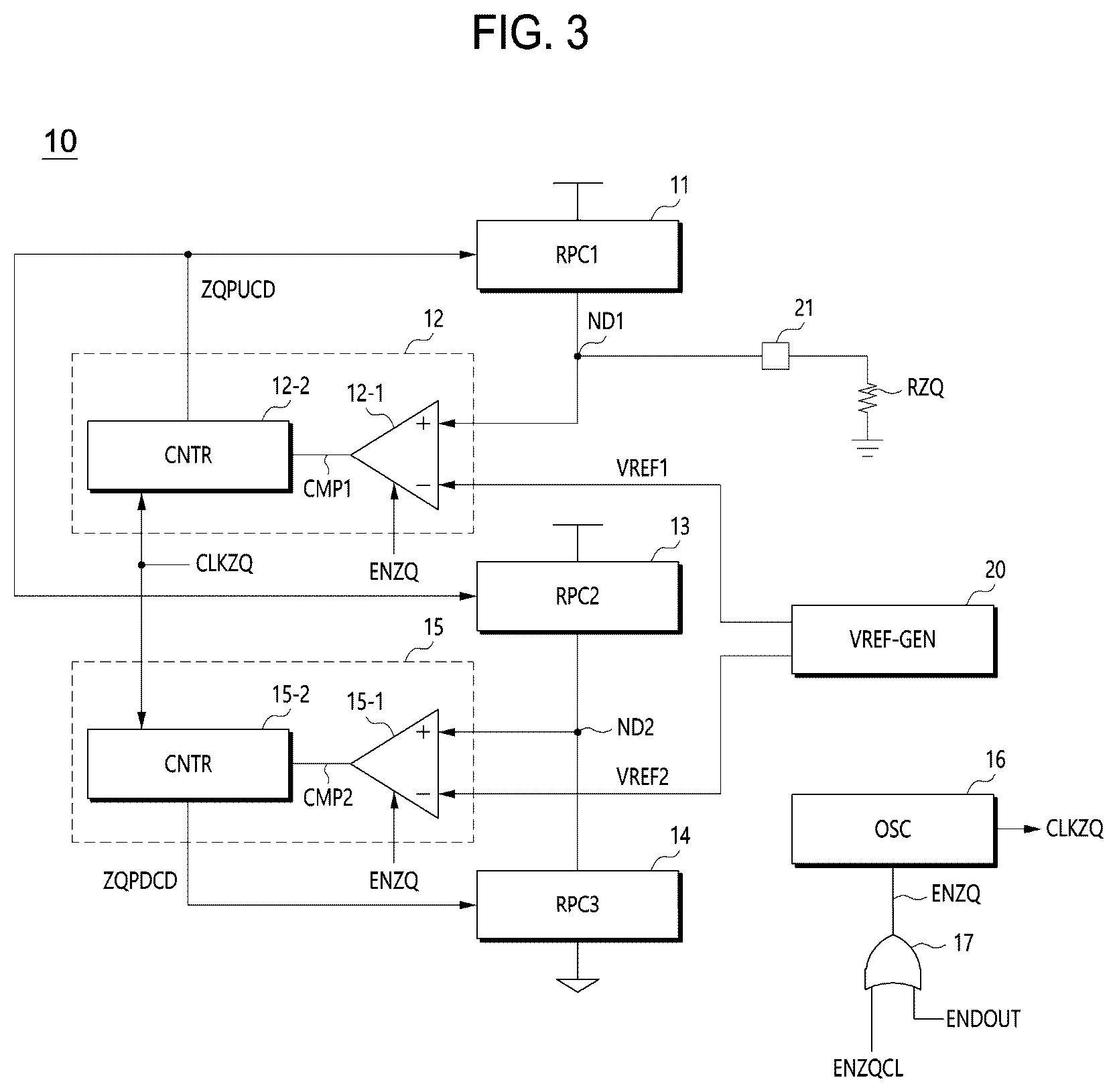 Patent US12614573 Figure 3 – Impedance calibration circuit, semiconductor memory apparatus and memory system including impedance calibration circuit