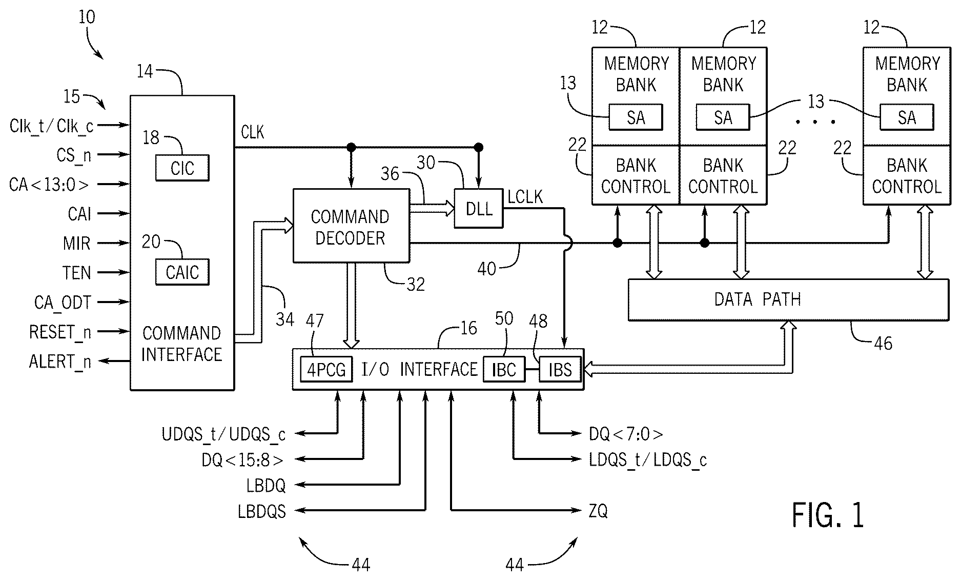 Patent US12614574 Figure 1 – Synchronous input buffer control using a ripple counter