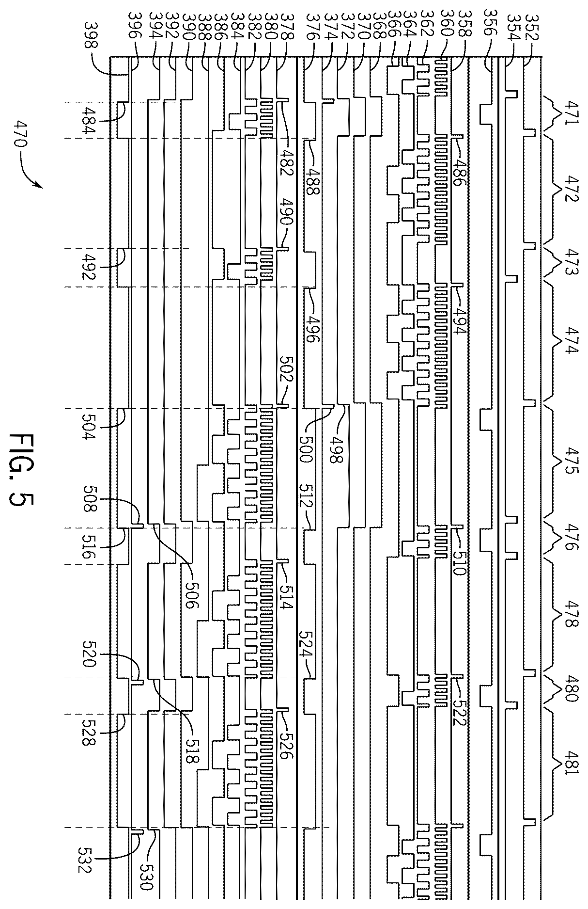 Patent US12614574 Figure 5 – Synchronous input buffer control using a ripple counter