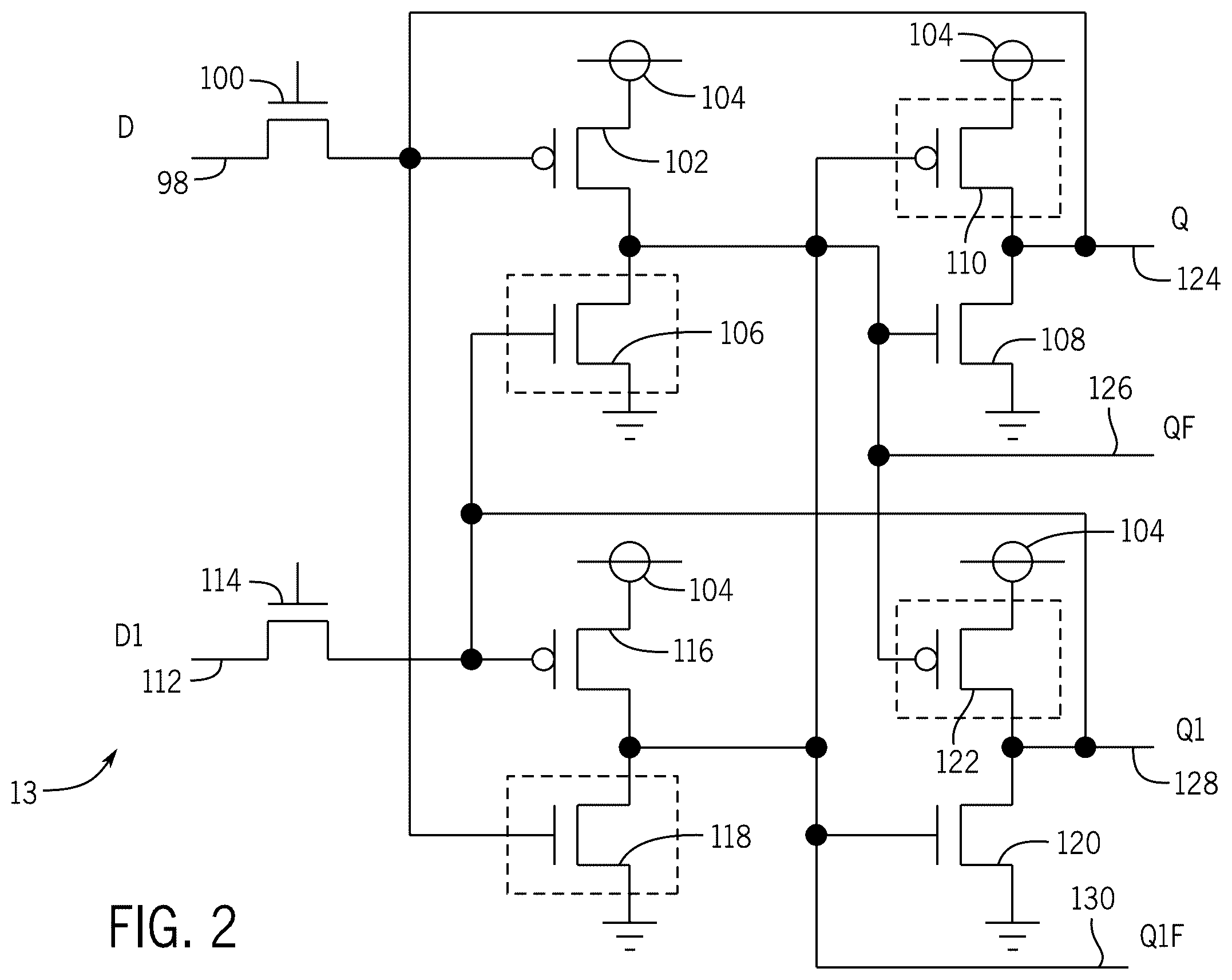 Patent US12614581 Figure 2 – Staggered write control for dual-interlocked cells