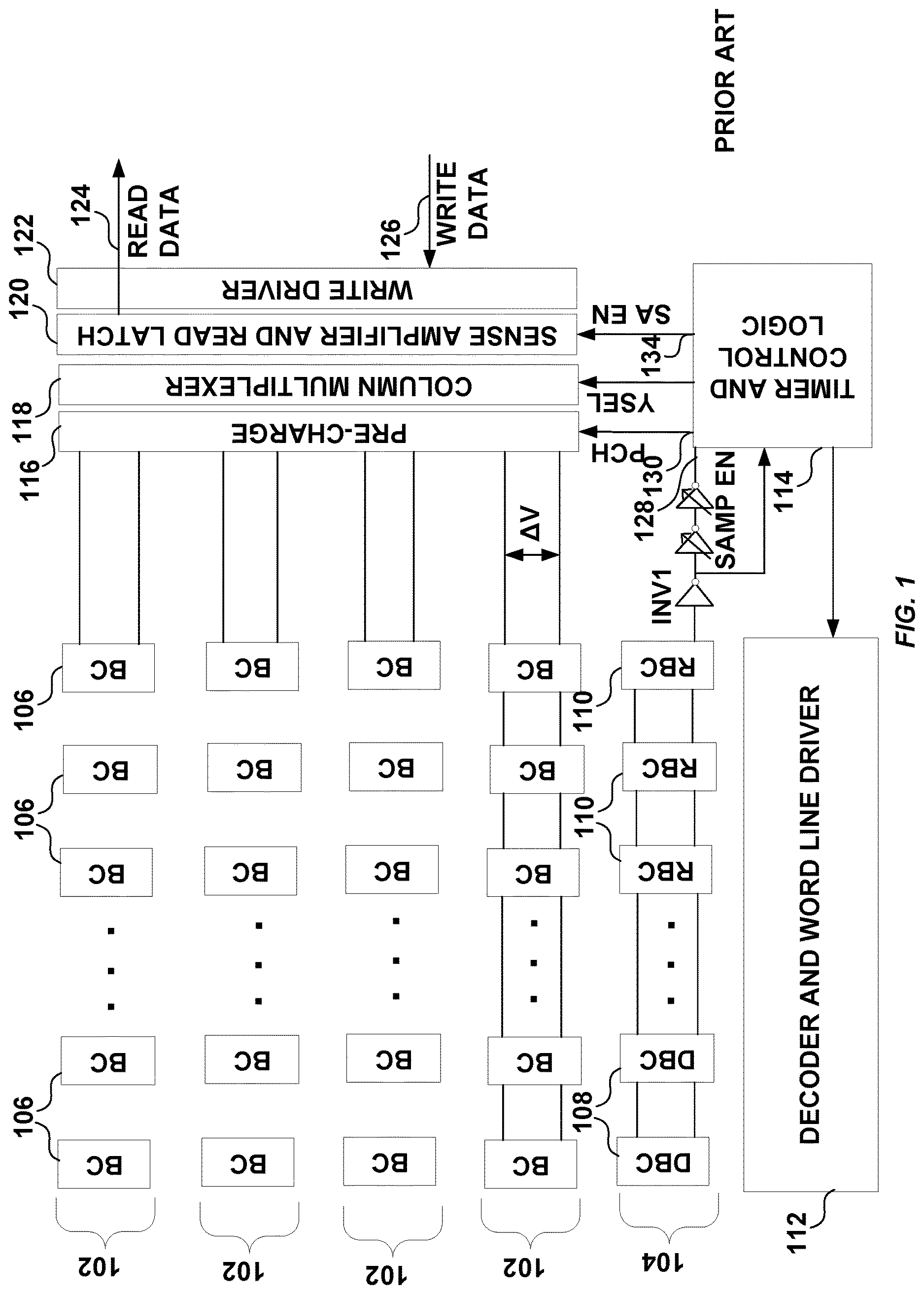 Patent US12614586 Figure 1 – Variation tolerant reconfigurable replica bitline circuits