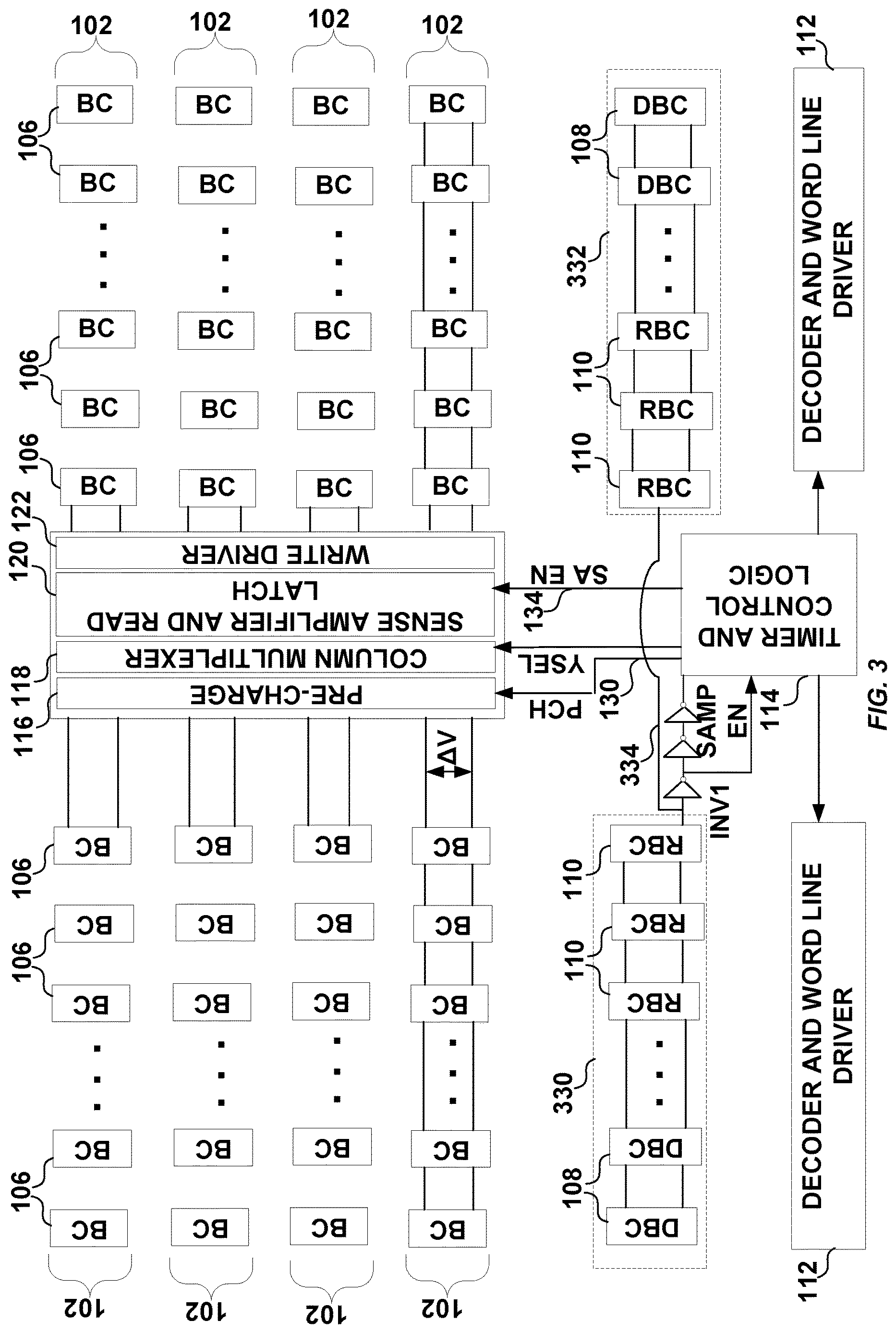 Patent US12614586 Figure 3 – Variation tolerant reconfigurable replica bitline circuits