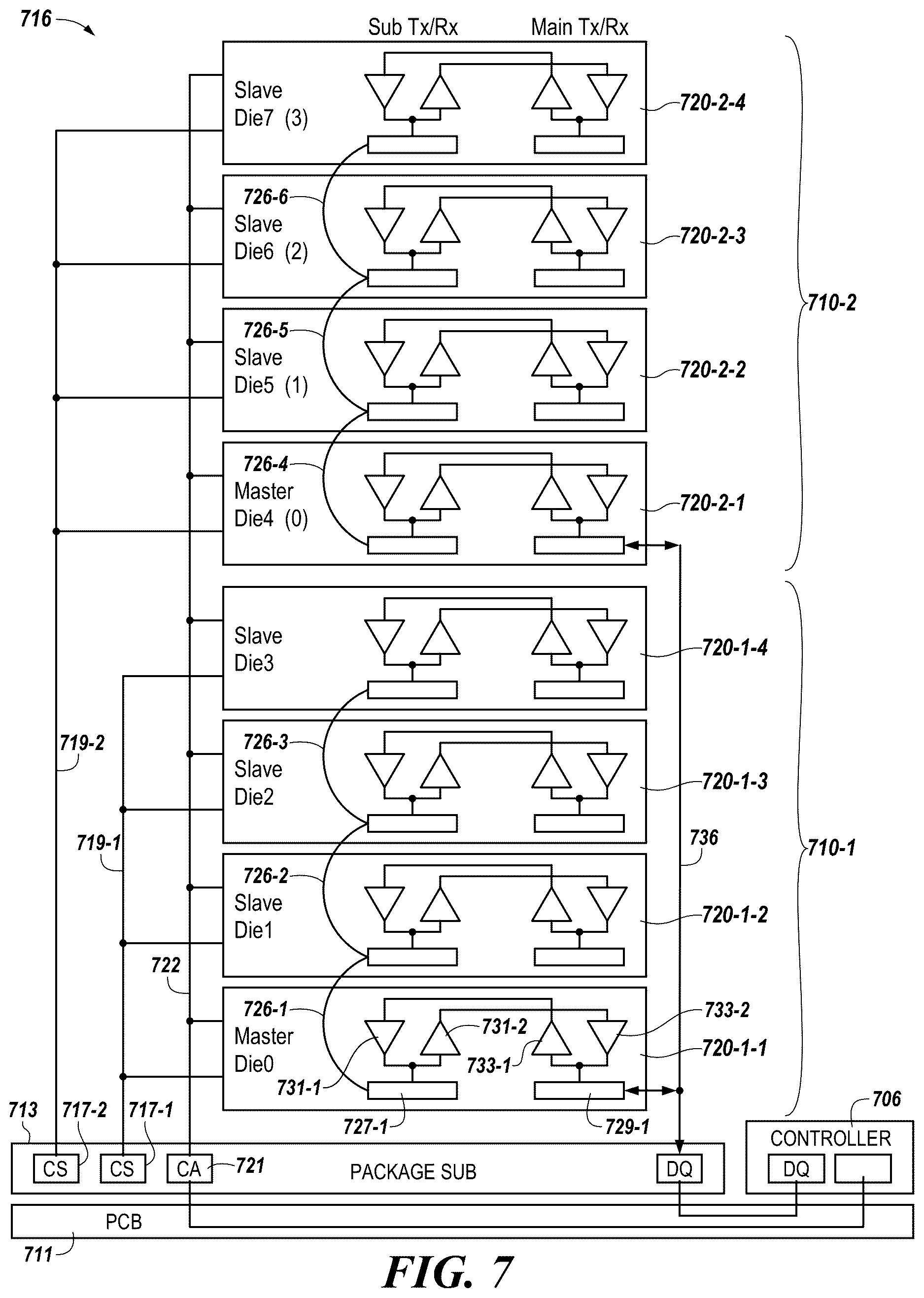 Patent US12614605 Figure 10 – Sequential access to linked memory dice for bus training