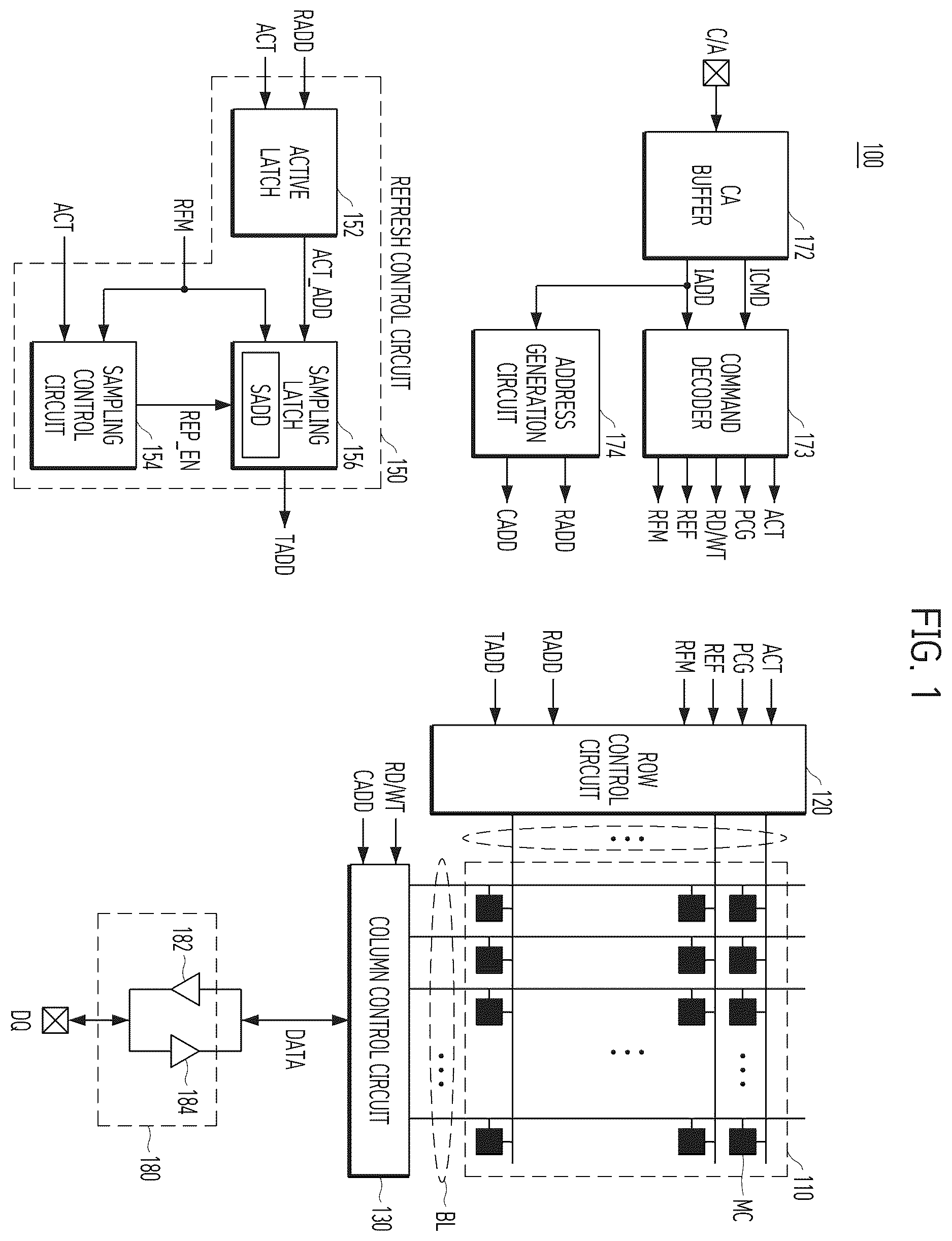 Patent US12614606 Figure 1 – Semiconductor device and memory device including sampling circuit