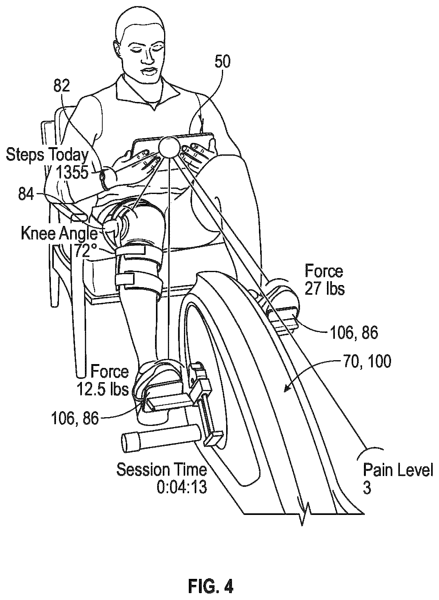Patent US12614622 Figure 4 – Rowing machines, systems including rowing machines, and methods for using rowing machines to perform treatment plans for rehabilitation