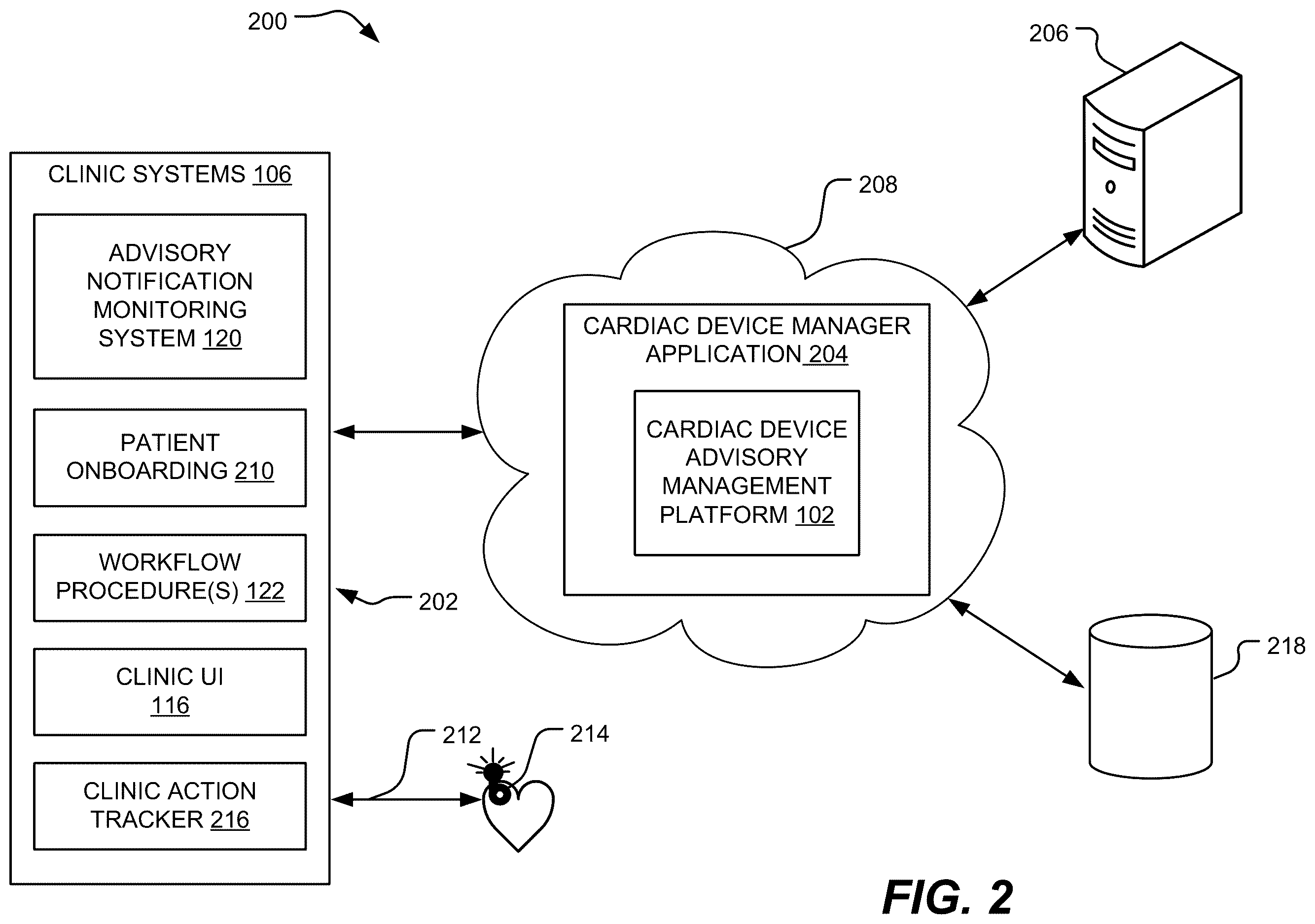 Patent US12614632 Figure 2 – Systems and methods to distribute cardiac device advisory data