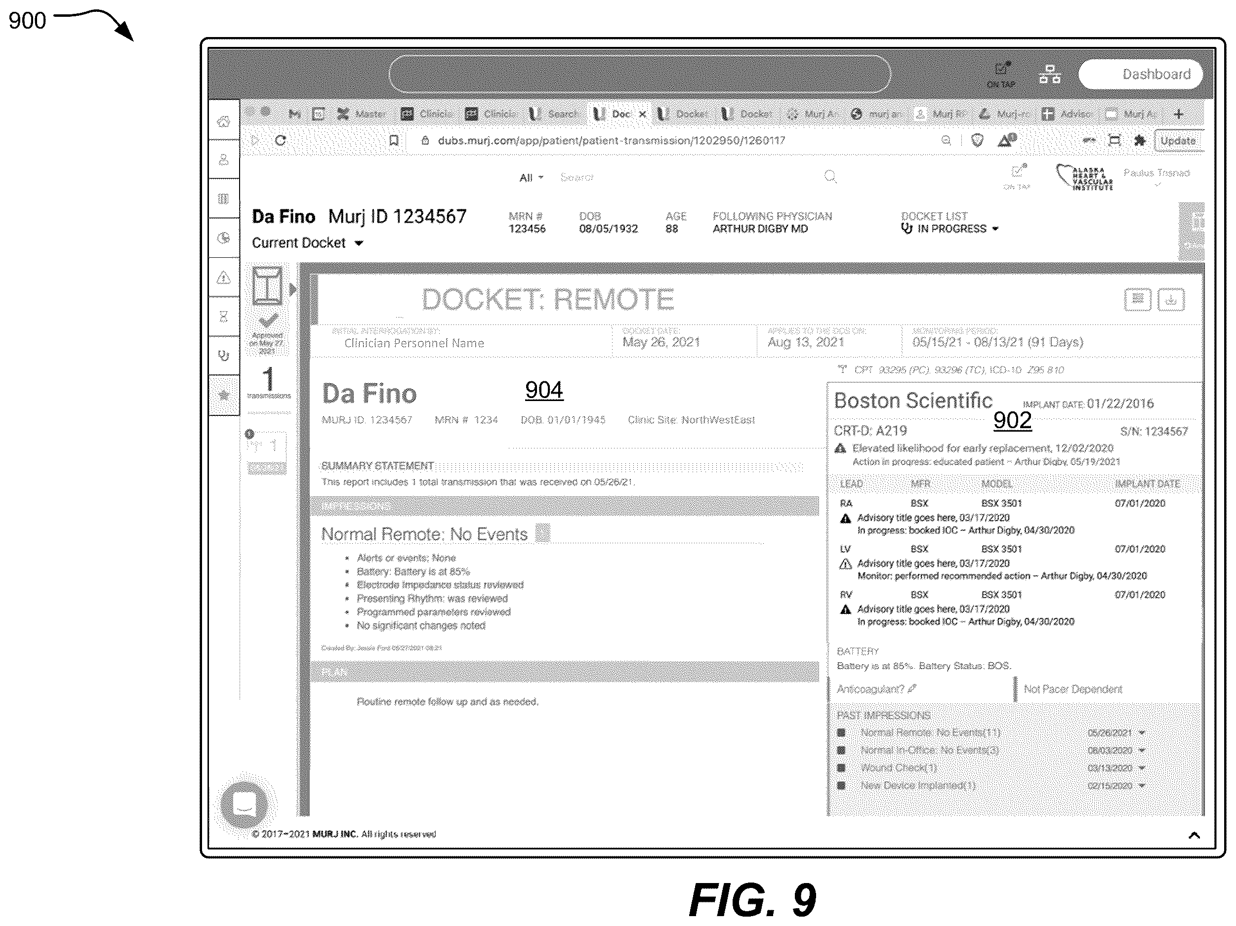 Patent US12614632 Figure 10 – Systems and methods to distribute cardiac device advisory data