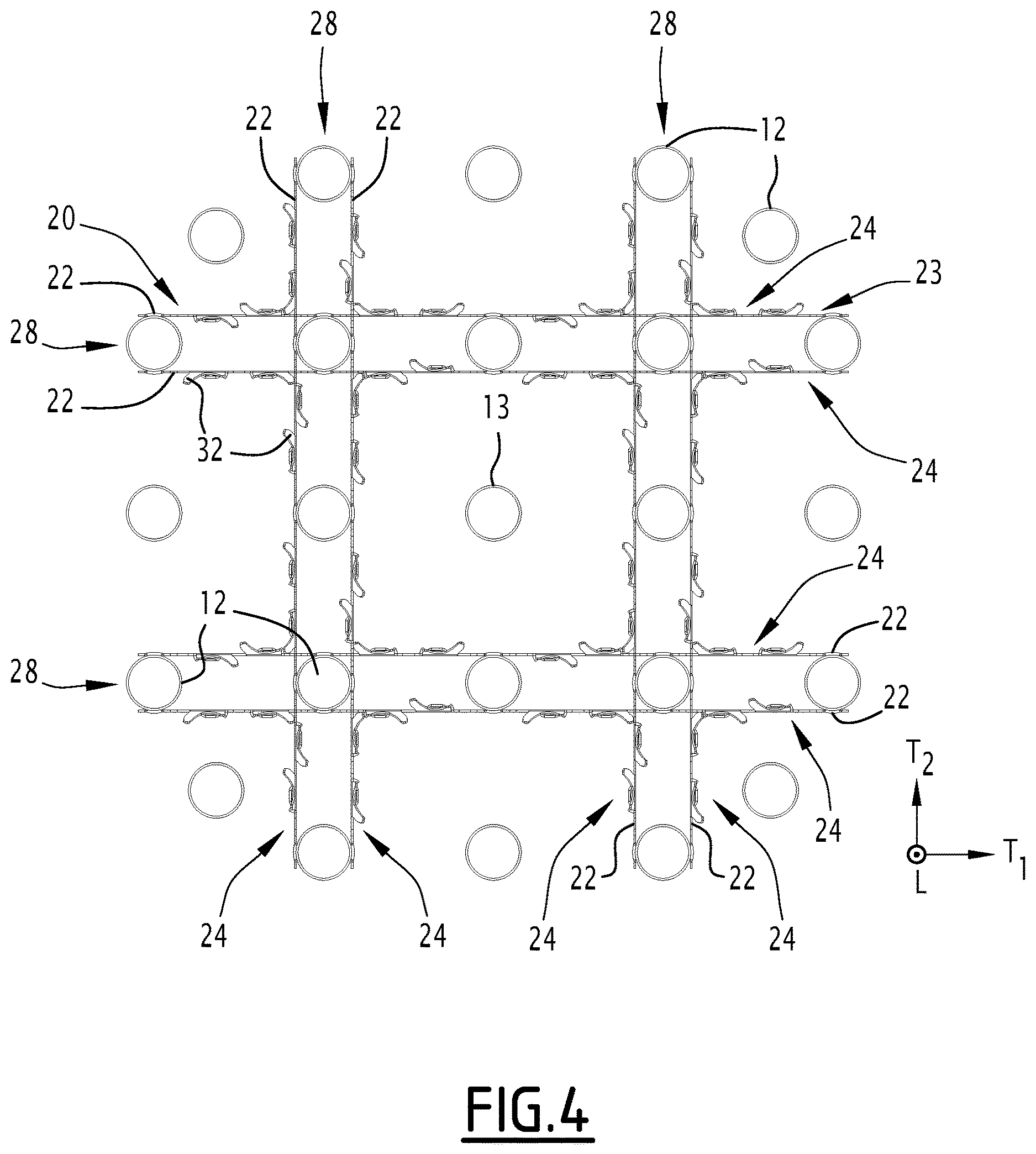 Patent US12614642 Figure 4 – Nuclear fuel assembly with a reinforcement device