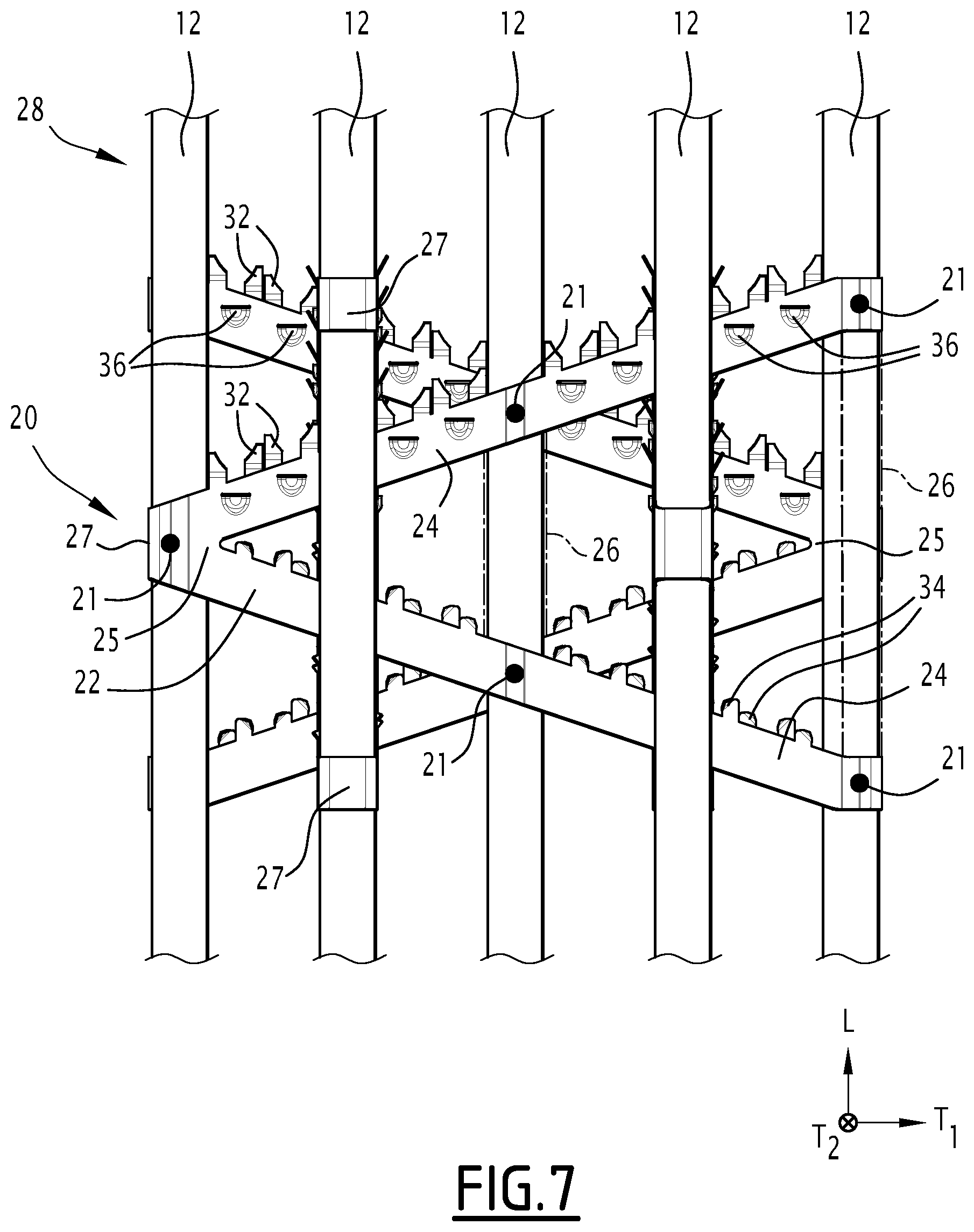 Patent US12614642 Figure 7 – Nuclear fuel assembly with a reinforcement device