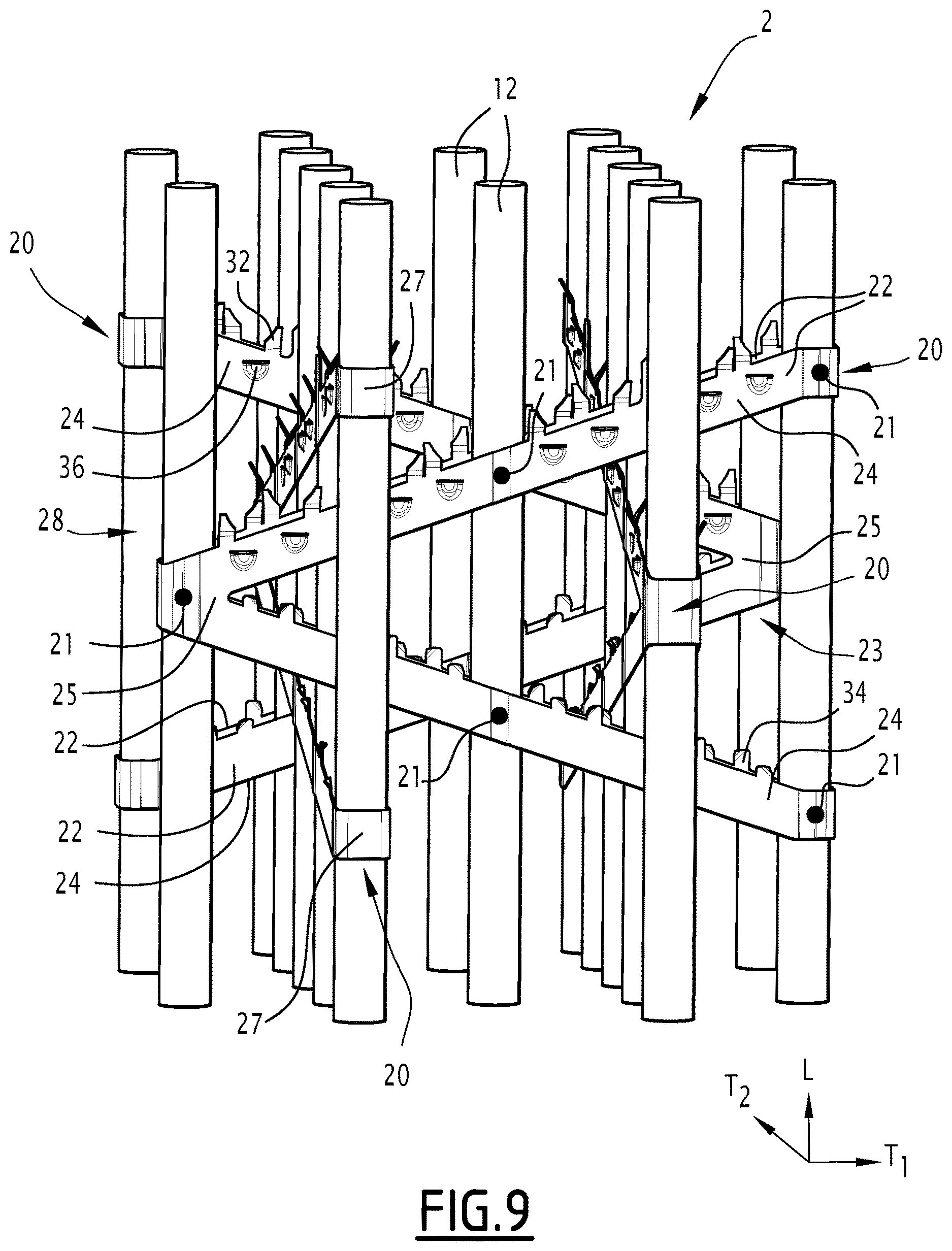 Patent US12614642 Figure 9 – Nuclear fuel assembly with a reinforcement device