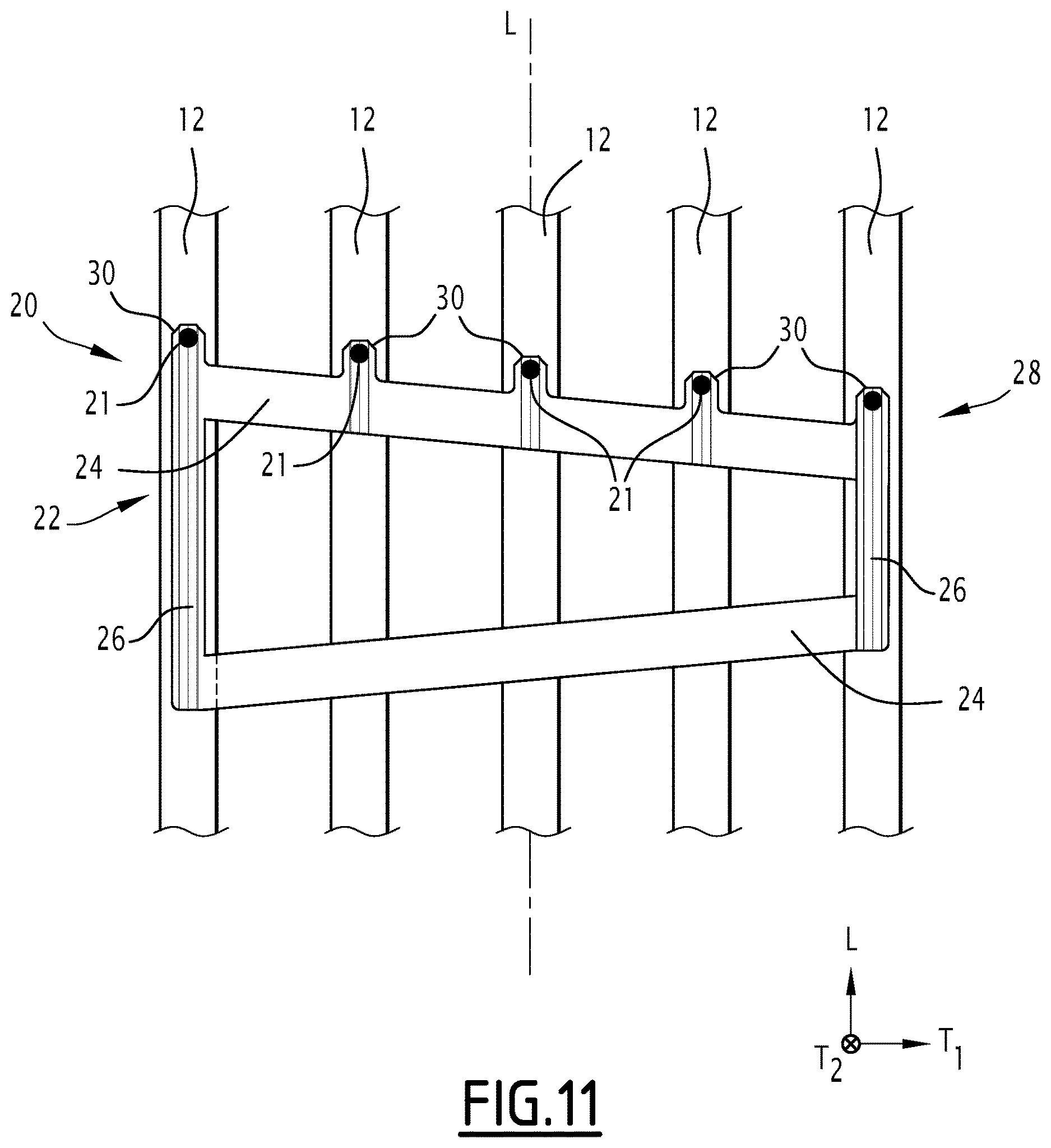 Patent US12614642 Figure 11 – Nuclear fuel assembly with a reinforcement device
