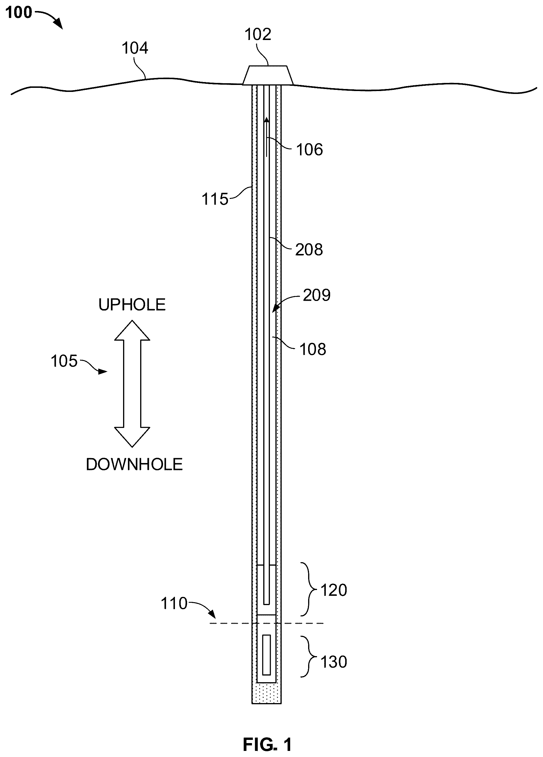 Patent US12614643 Figure 1 – Nuclear reactor system inside a borehole