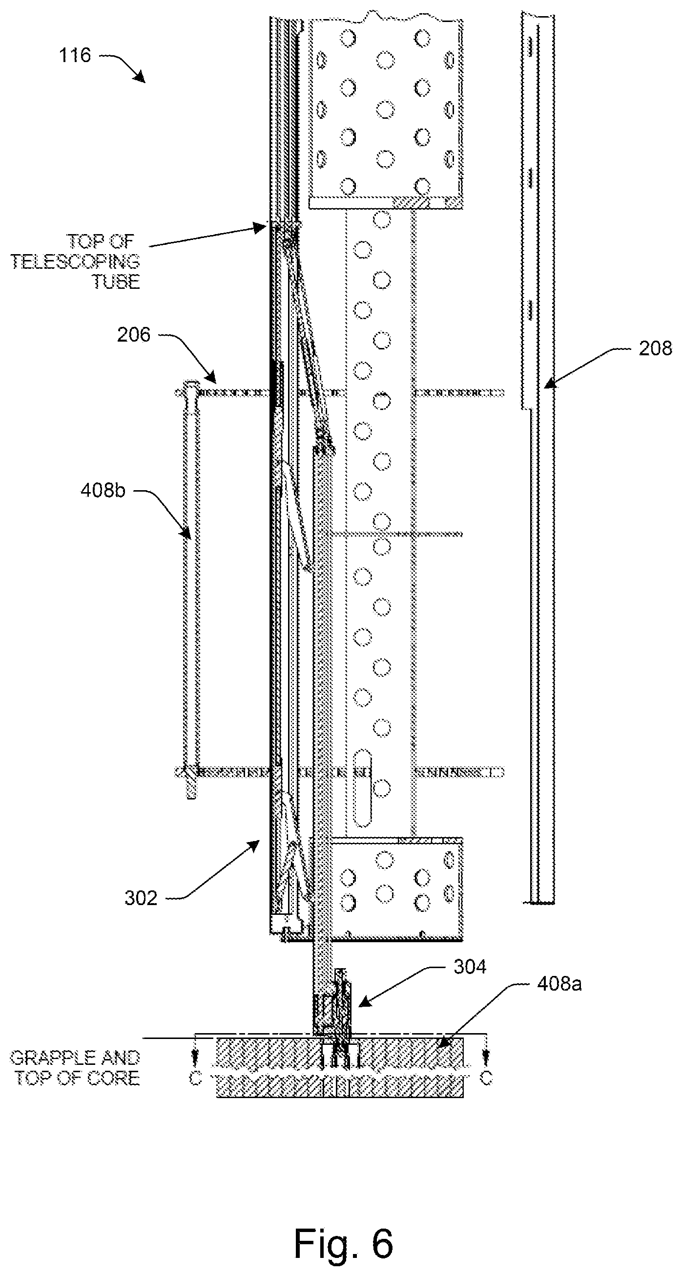 Patent US12614644 Figure 6 – In-vessel core component handling systems and methods