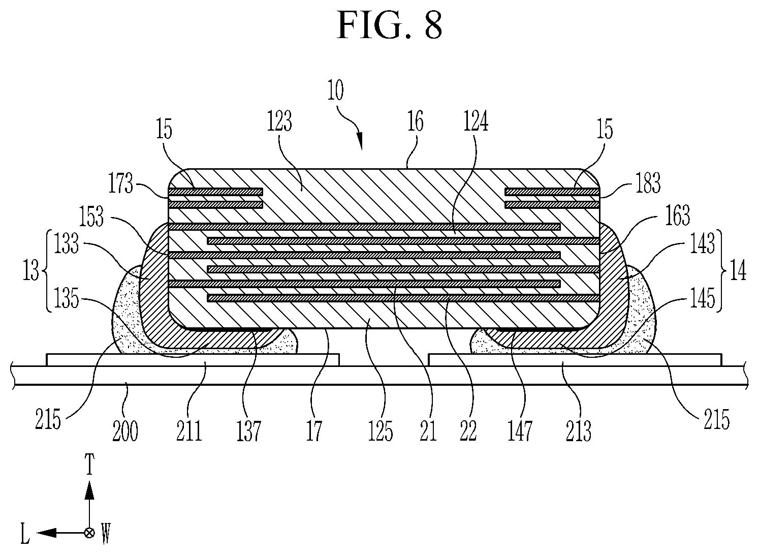 Patent US12614669 Figure 8 – Multilayer ceramic capacitor including a dummy electrode