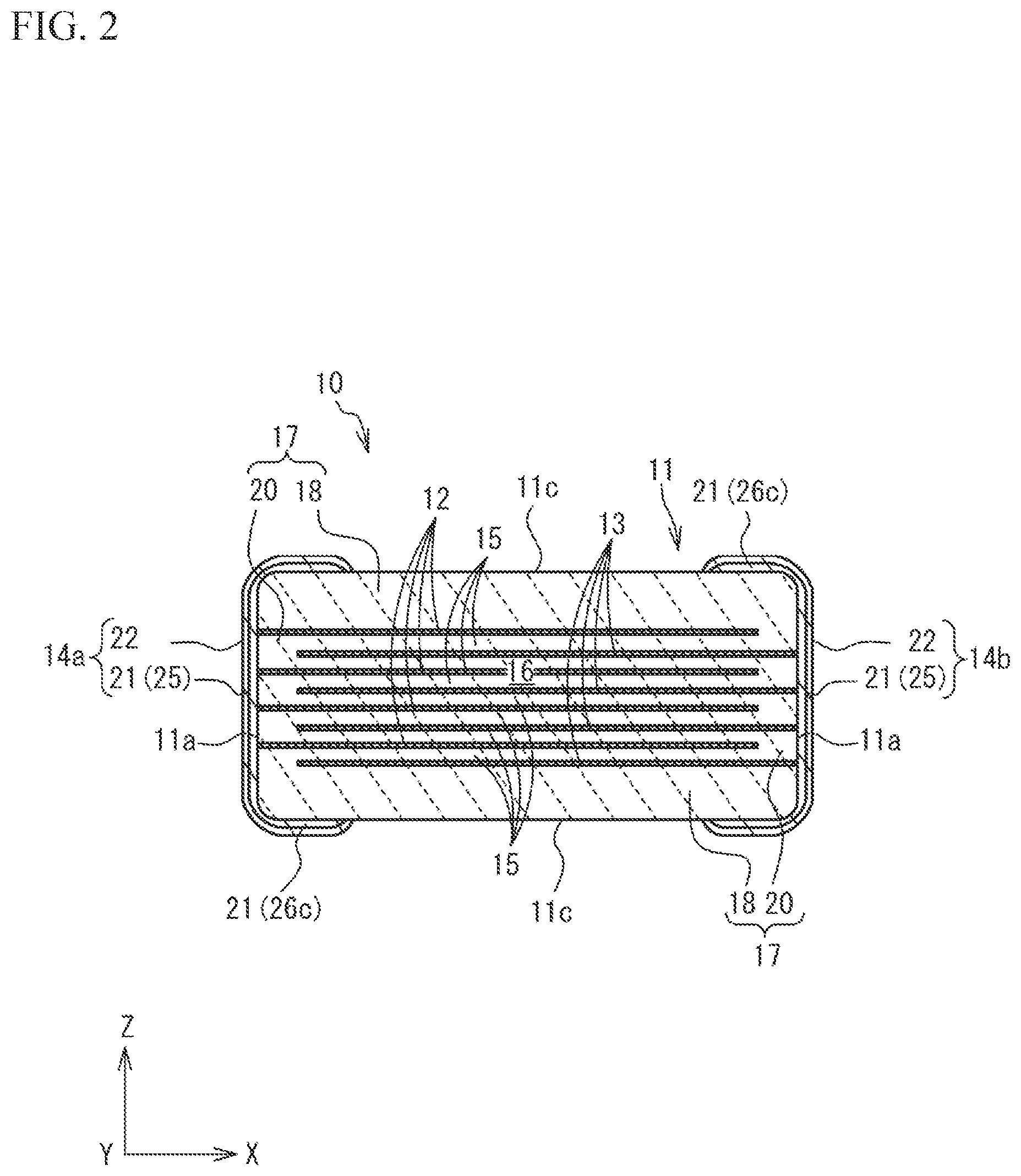 Patent US12614672 Figure 2 – Multilayer ceramic electronic device and manufacturing method of the same
