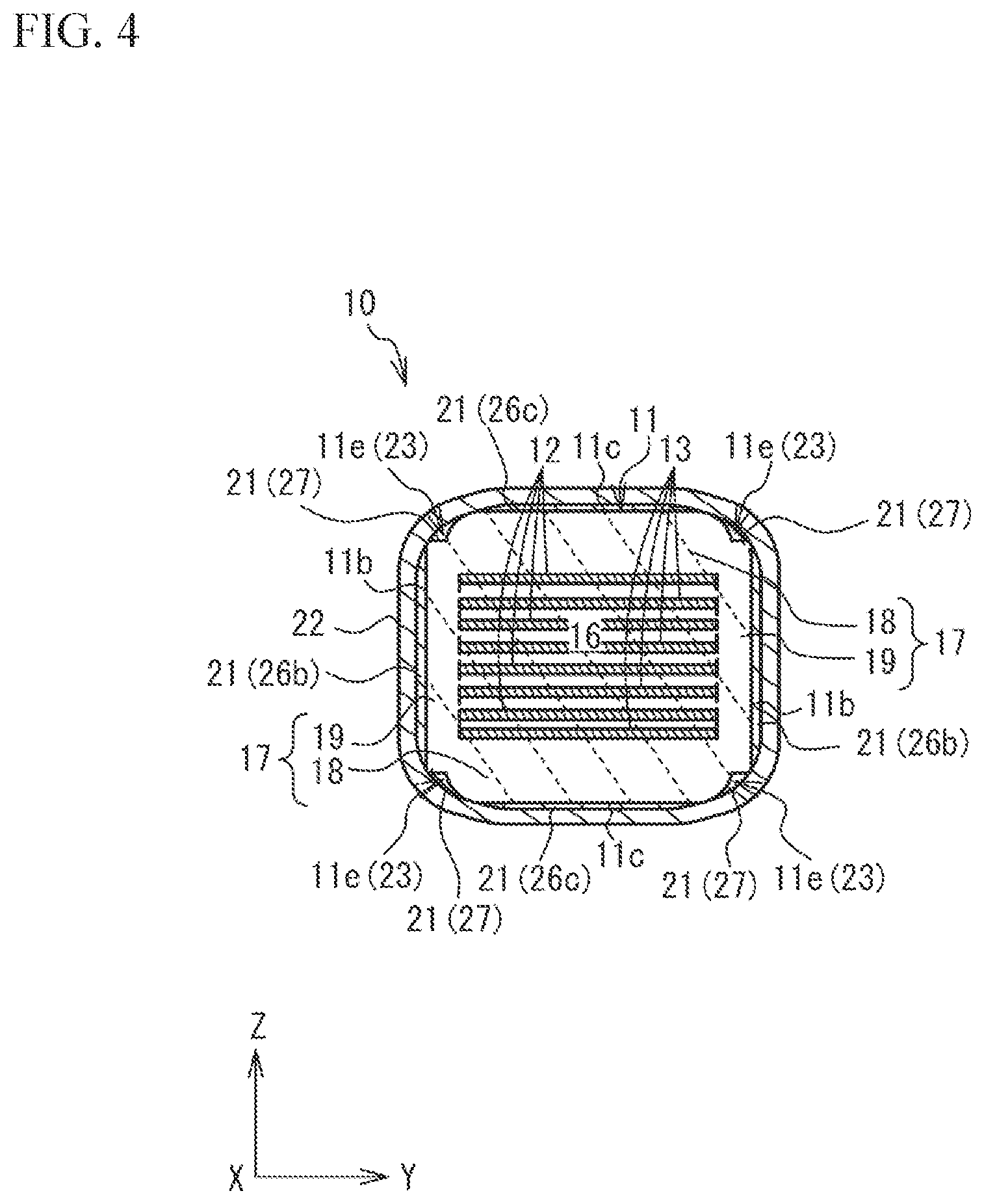 Patent US12614672 Figure 4 – Multilayer ceramic electronic device and manufacturing method of the same