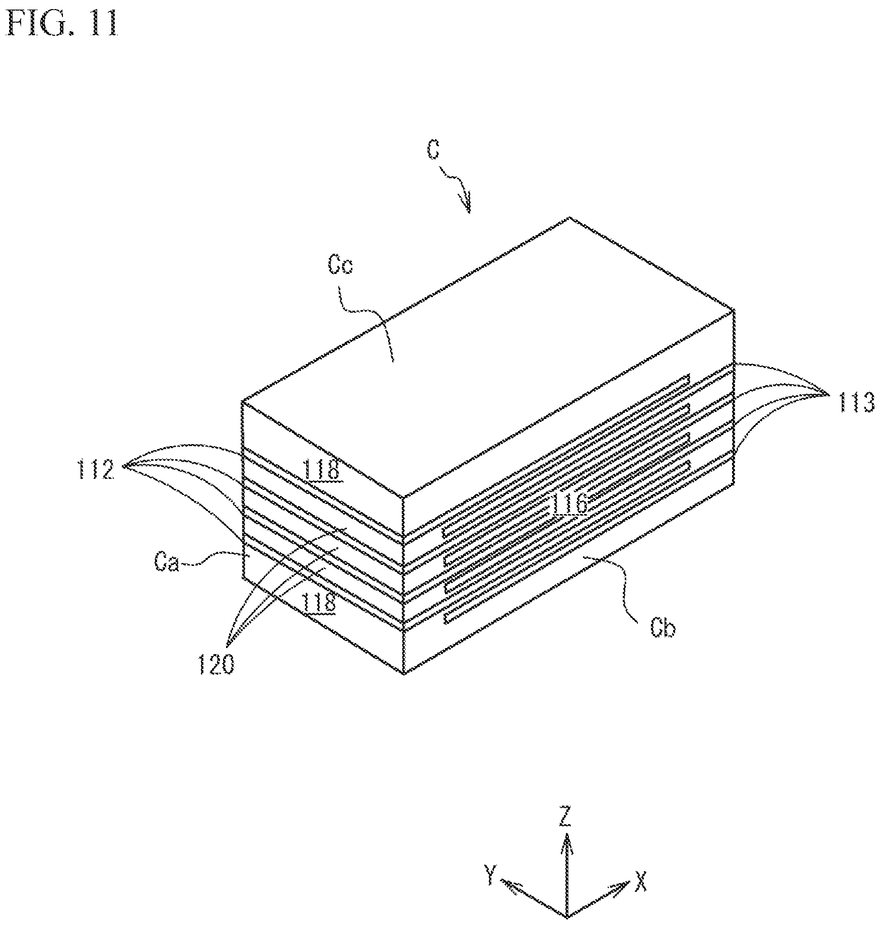 Patent US12614672 Figure 11 – Multilayer ceramic electronic device and manufacturing method of the same