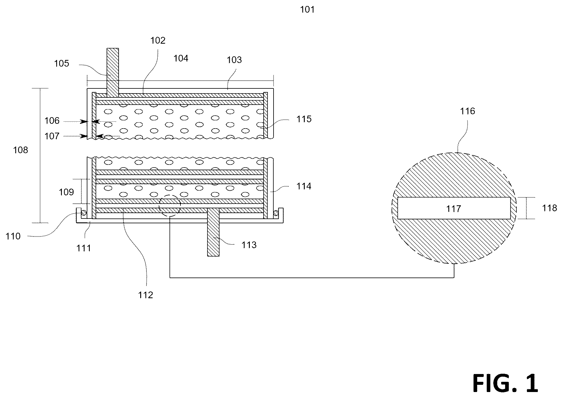 Patent US12614681 Figure 1 – Mass energy capacitive storage system via synchronous means and metallic processes