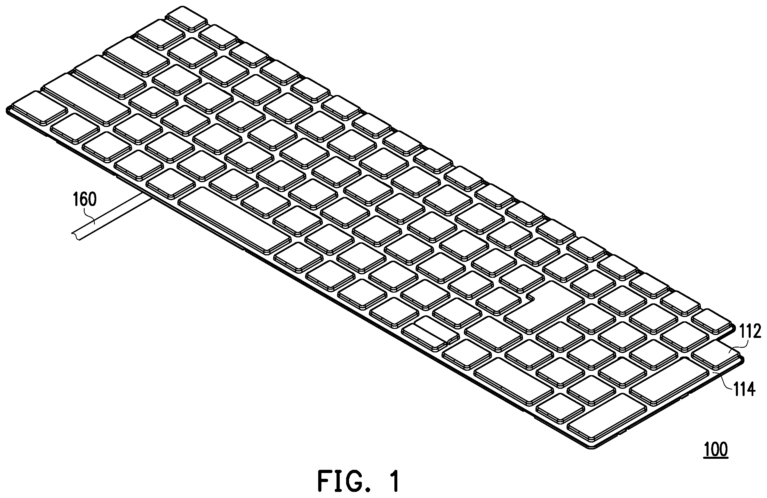 Patent US12614683 — Backlight module and luminous keyboard using the same — Figure 1