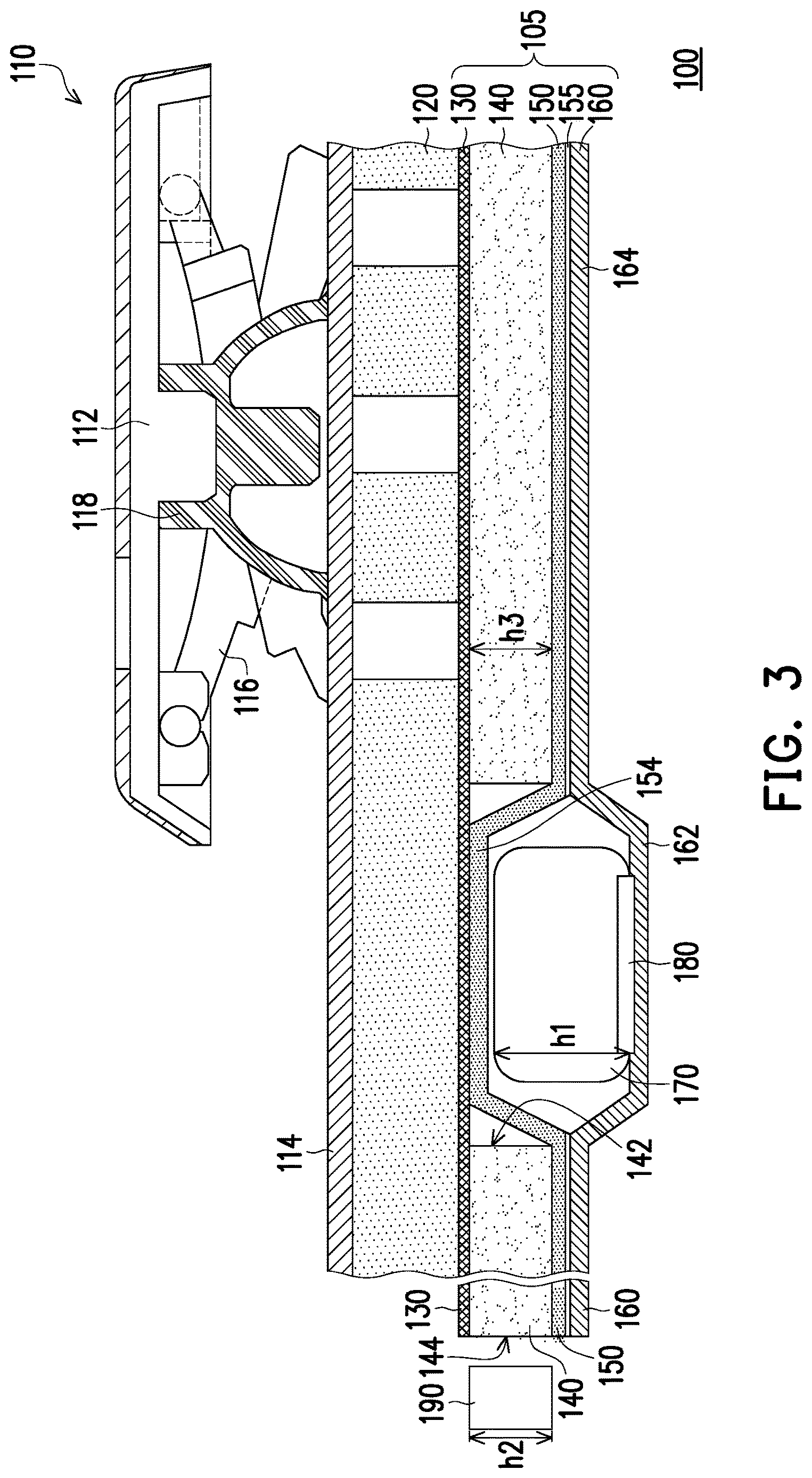 Patent US12614683 Figure 3 – Backlight module and luminous keyboard using the same