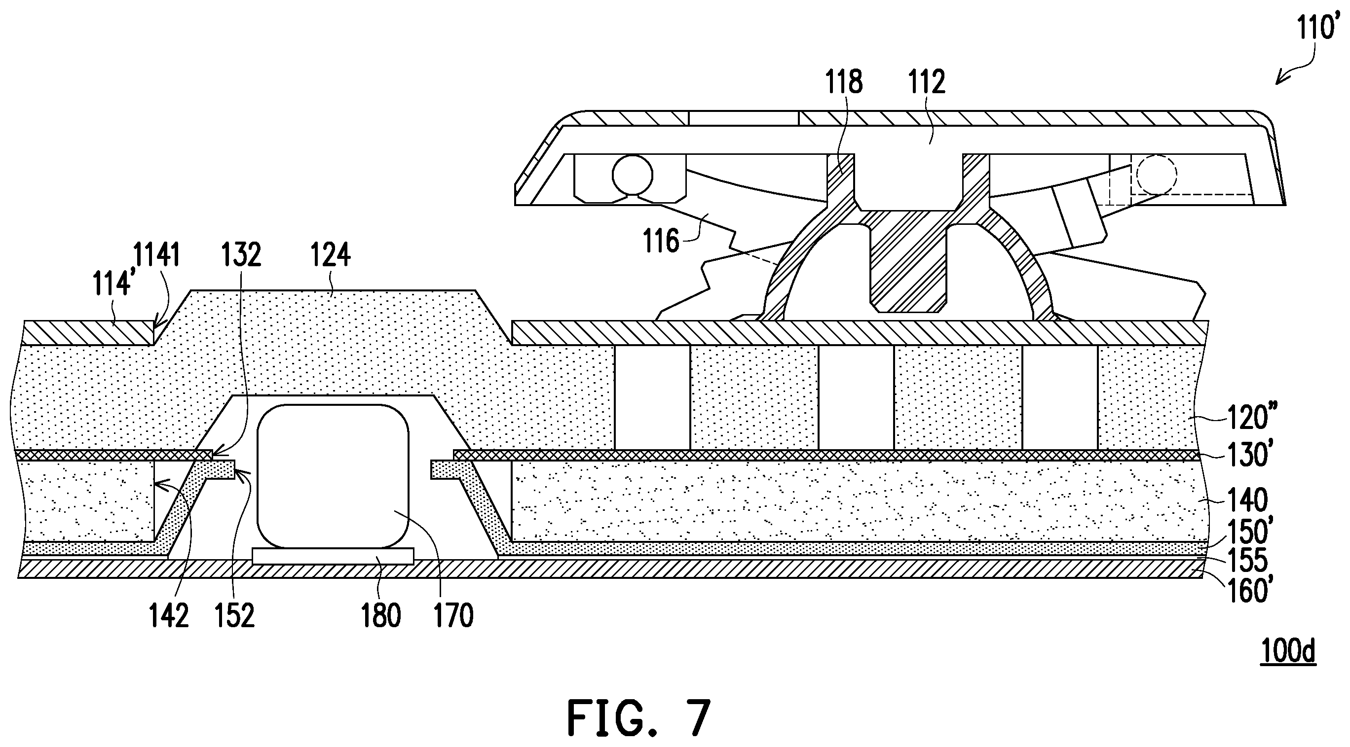 Patent US12614683 Figure 7 – Backlight module and luminous keyboard using the same