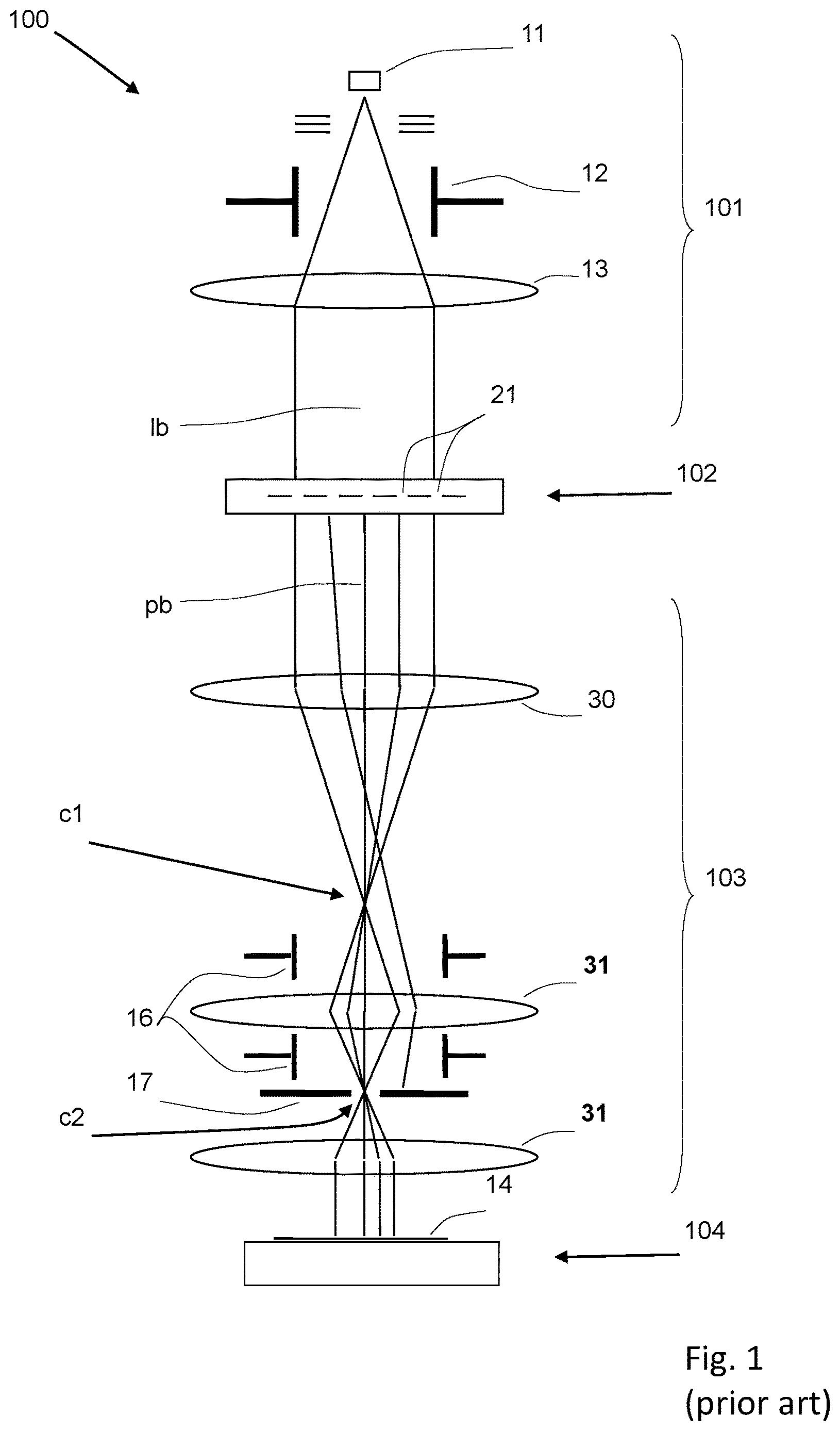 Patent US12614695 Figure 1 – Multi-beam pattern definition device