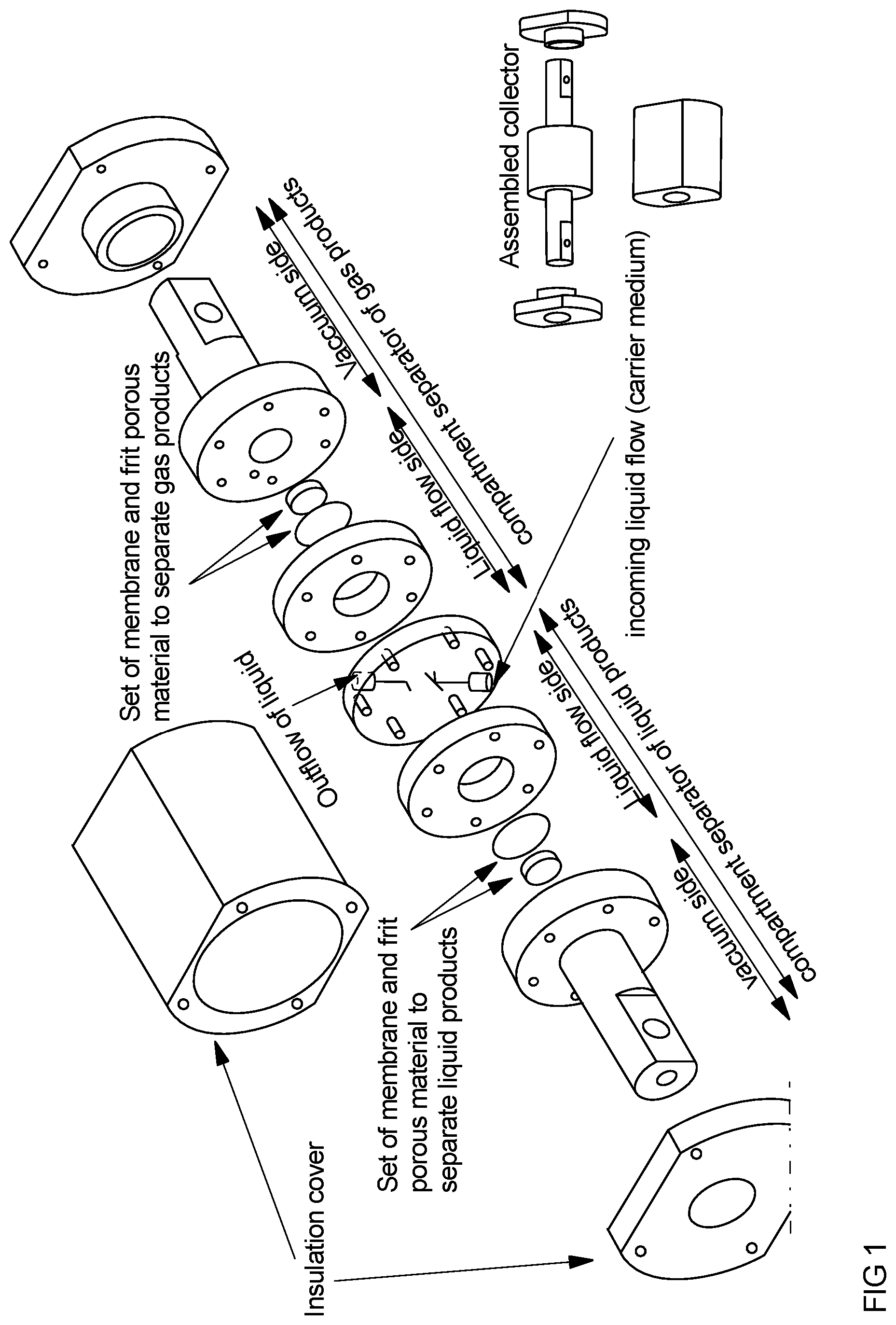 Patent US12614708 — Device for extracting gaseous and liquid products from a reaction fluid — Figure 1