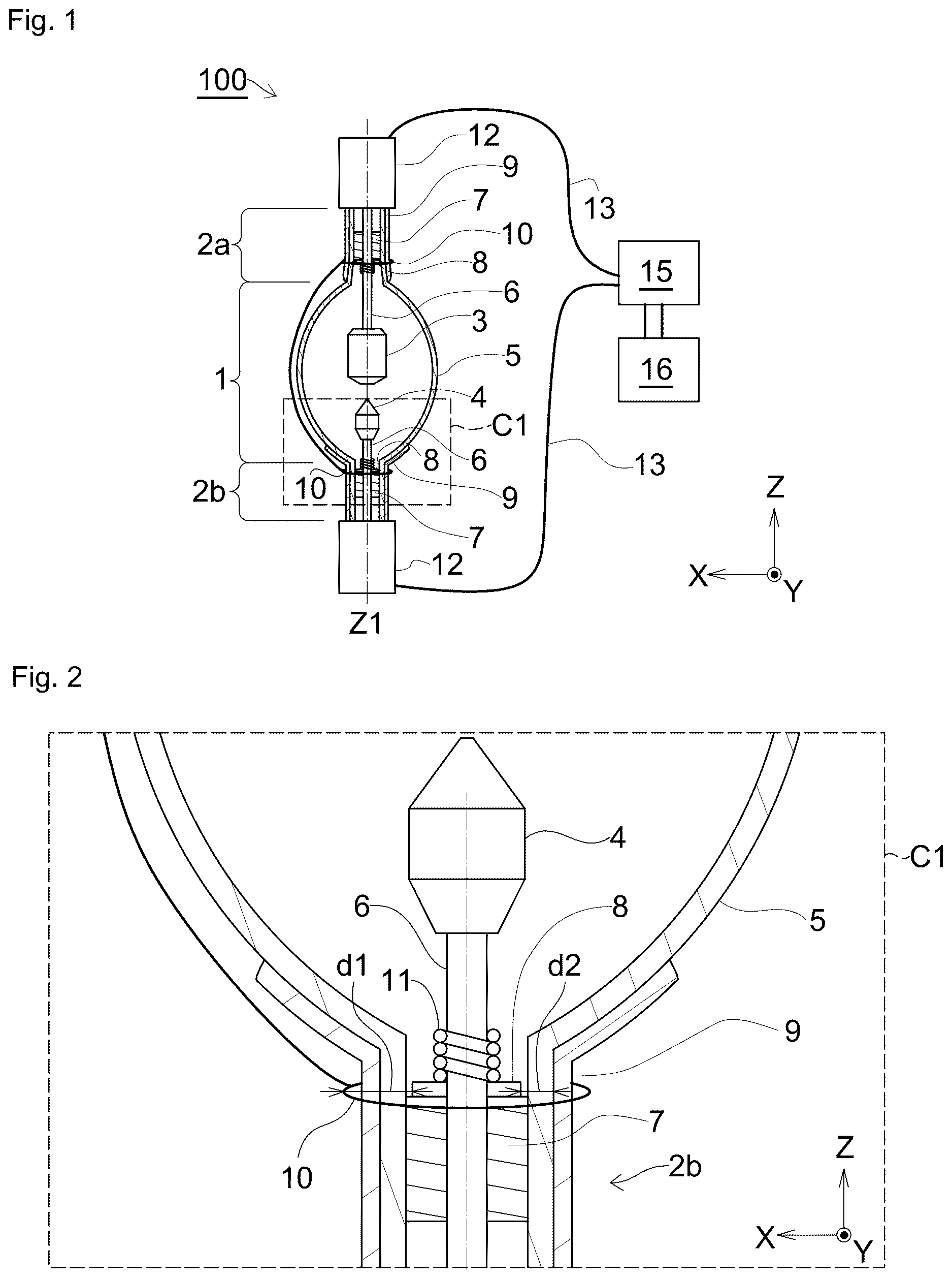 Patent US12614710 Figure 1 – Discharge lamp