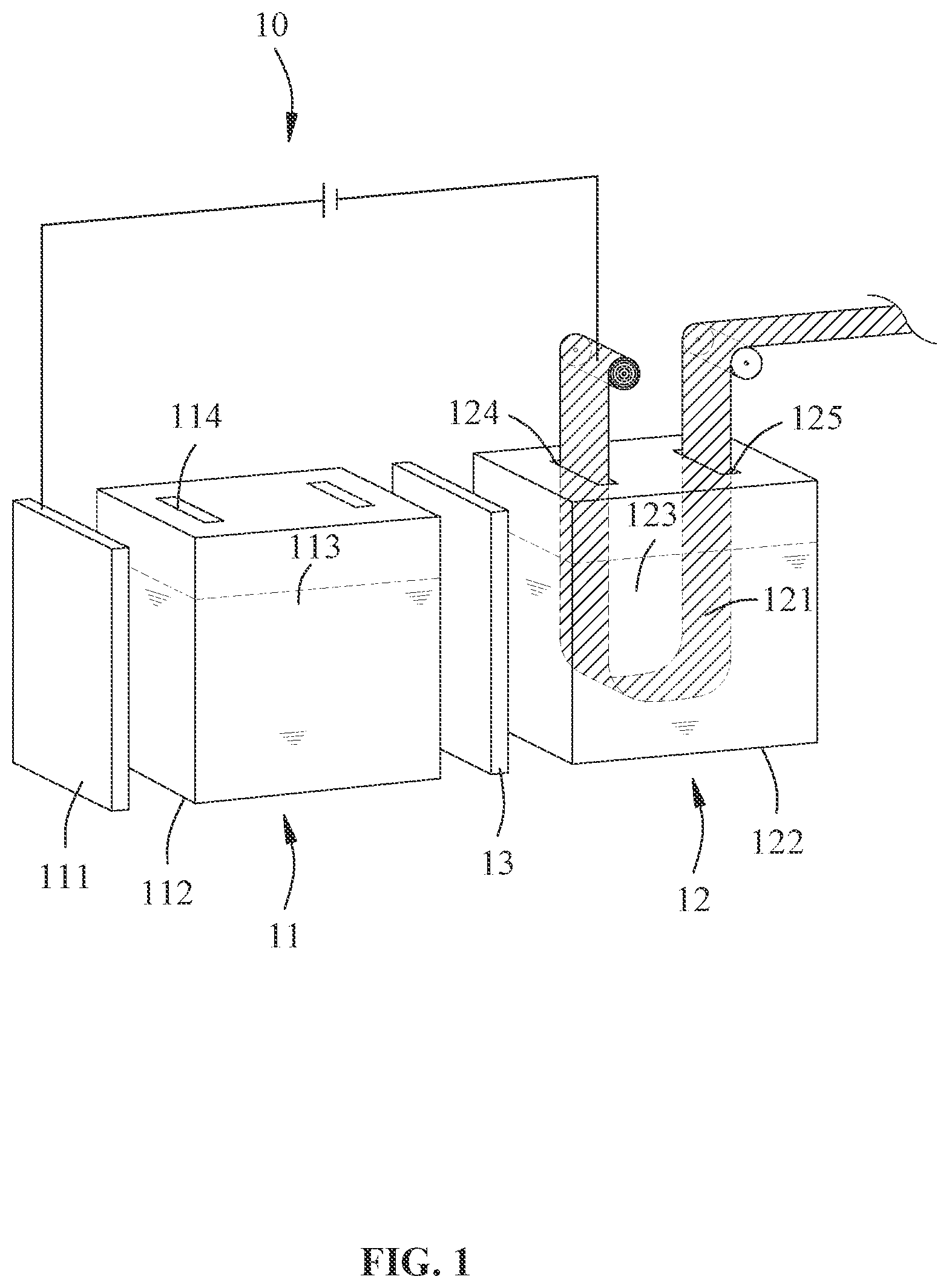 Patent US12614714 Figure 1 – Equipment for continuously processing electrochemical device or component for increasing capacity