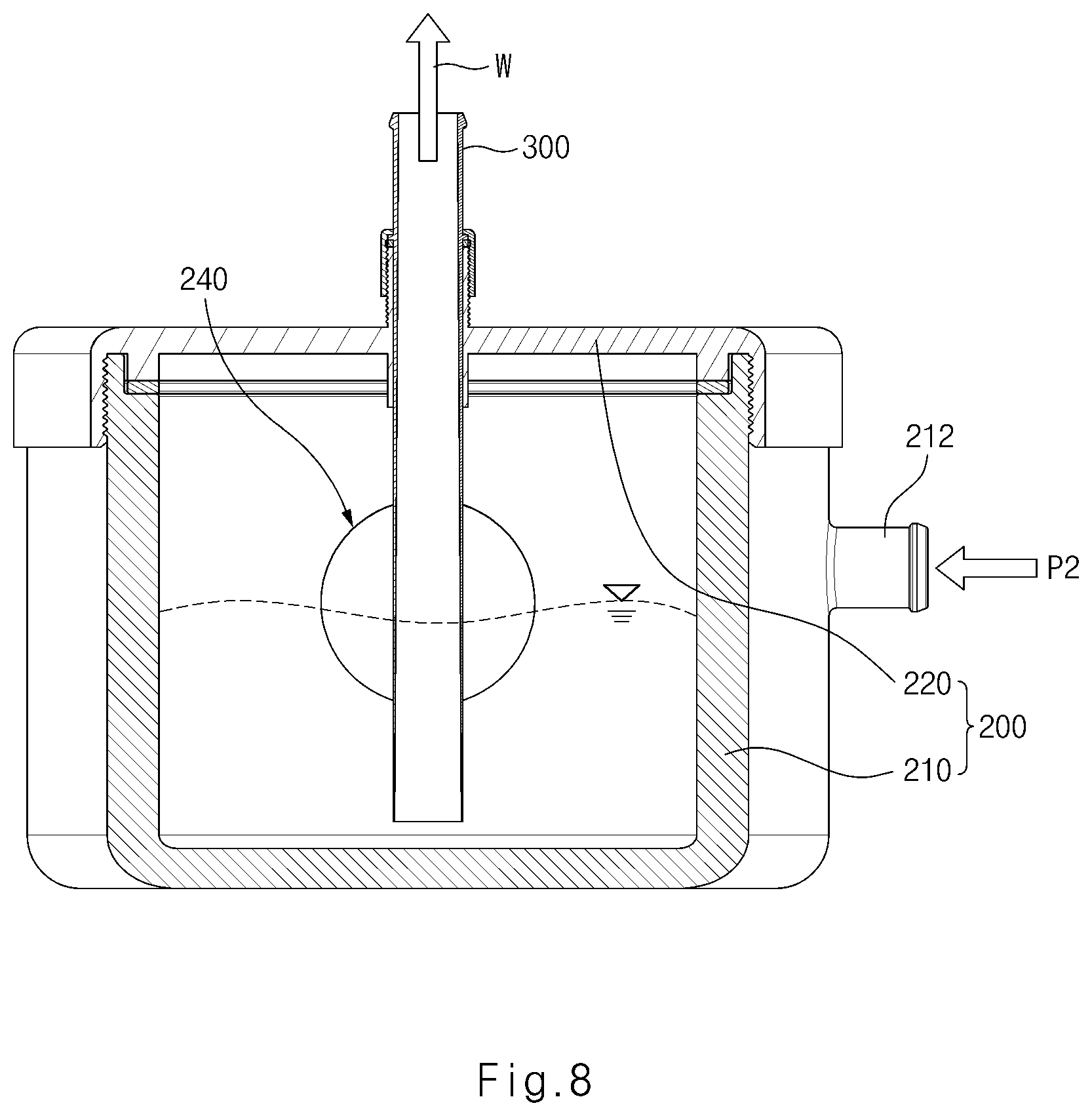 Patent US12614741 Figure 8 – Fuel cell system and condensate water storage device