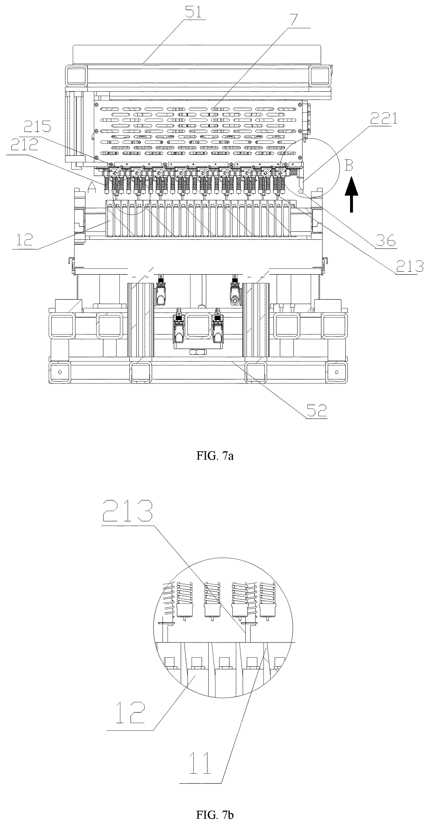 Patent US12614750 Figure 6 – Pressing mechanism with variable distance position and equal dividing for charging and discharging of the square battery
