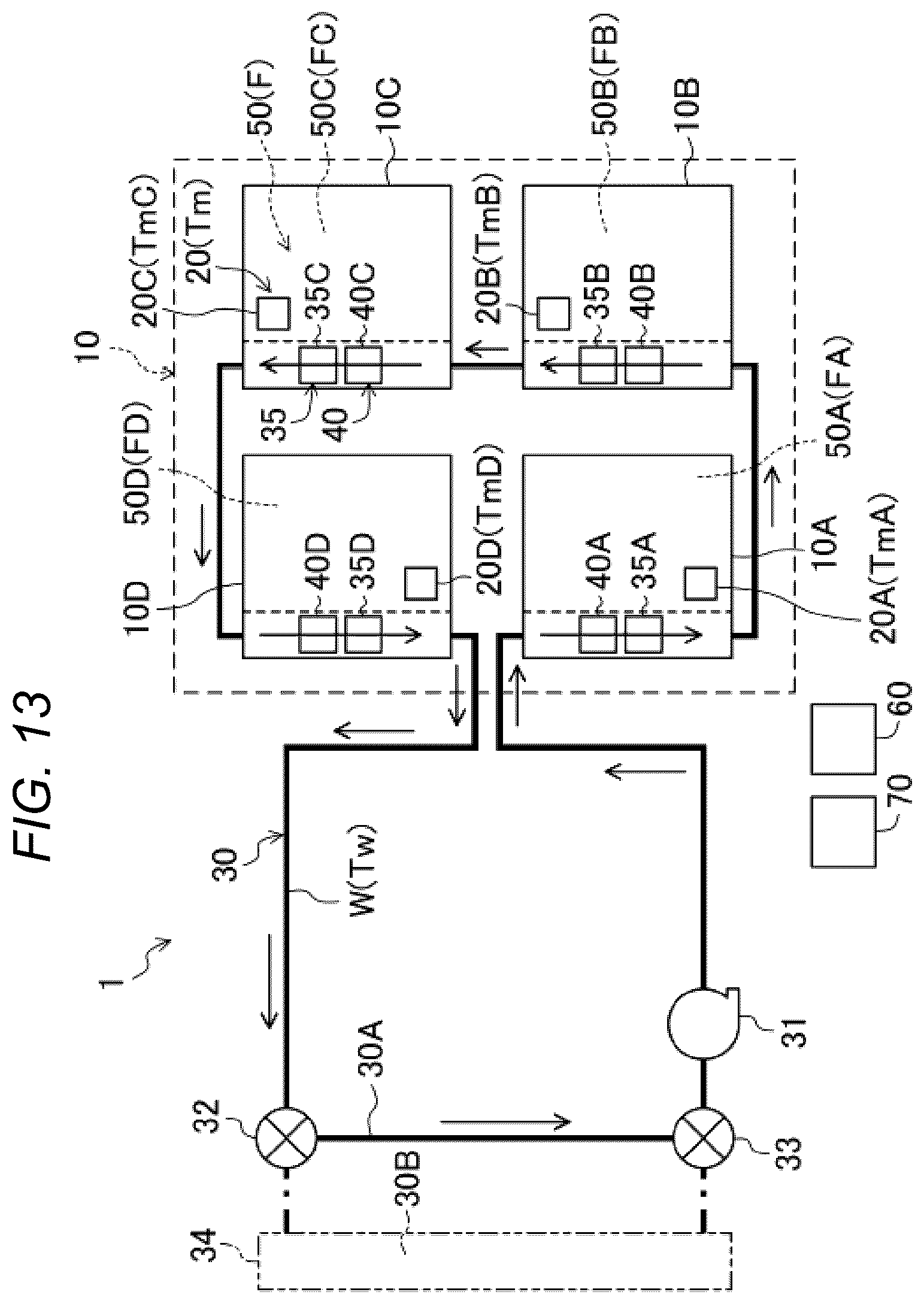 Patent US12614782 Figure 12 – Battery unit temperature management device