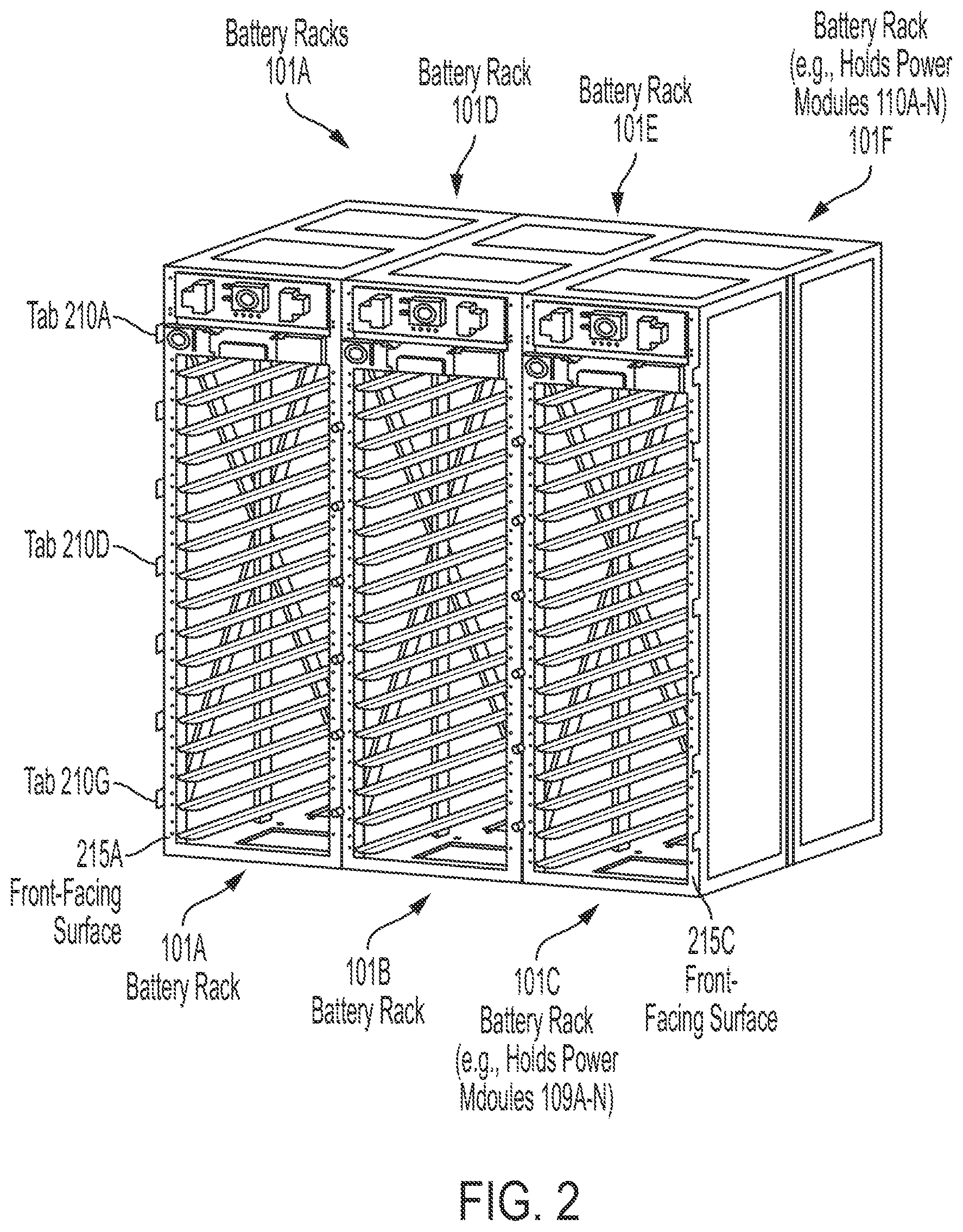 Patent US12614785 Figure 5 – Energy storage system with removable, adjustable, and lightweight plenums