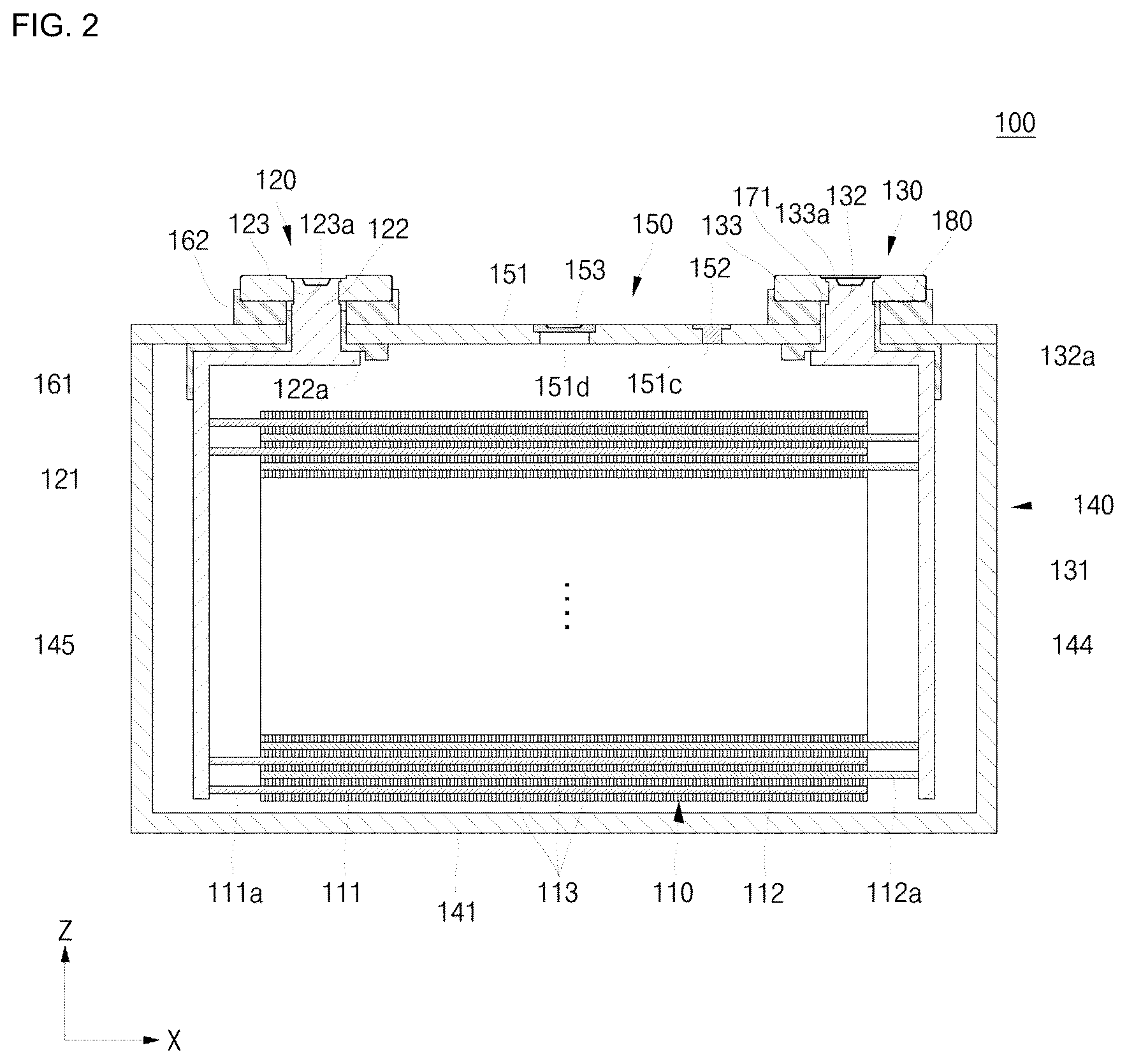 Patent US12614794 Figure 2 – Secondary battery and fabricating method therefor