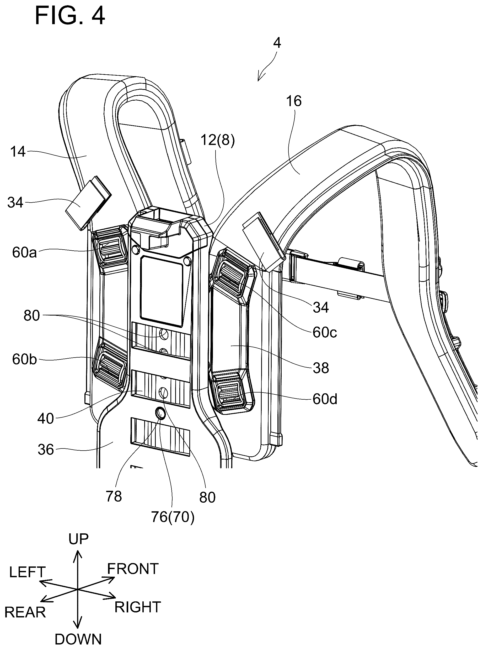 Patent US12614803 Figure 4 – Backpack type assembly and backpack type carrier