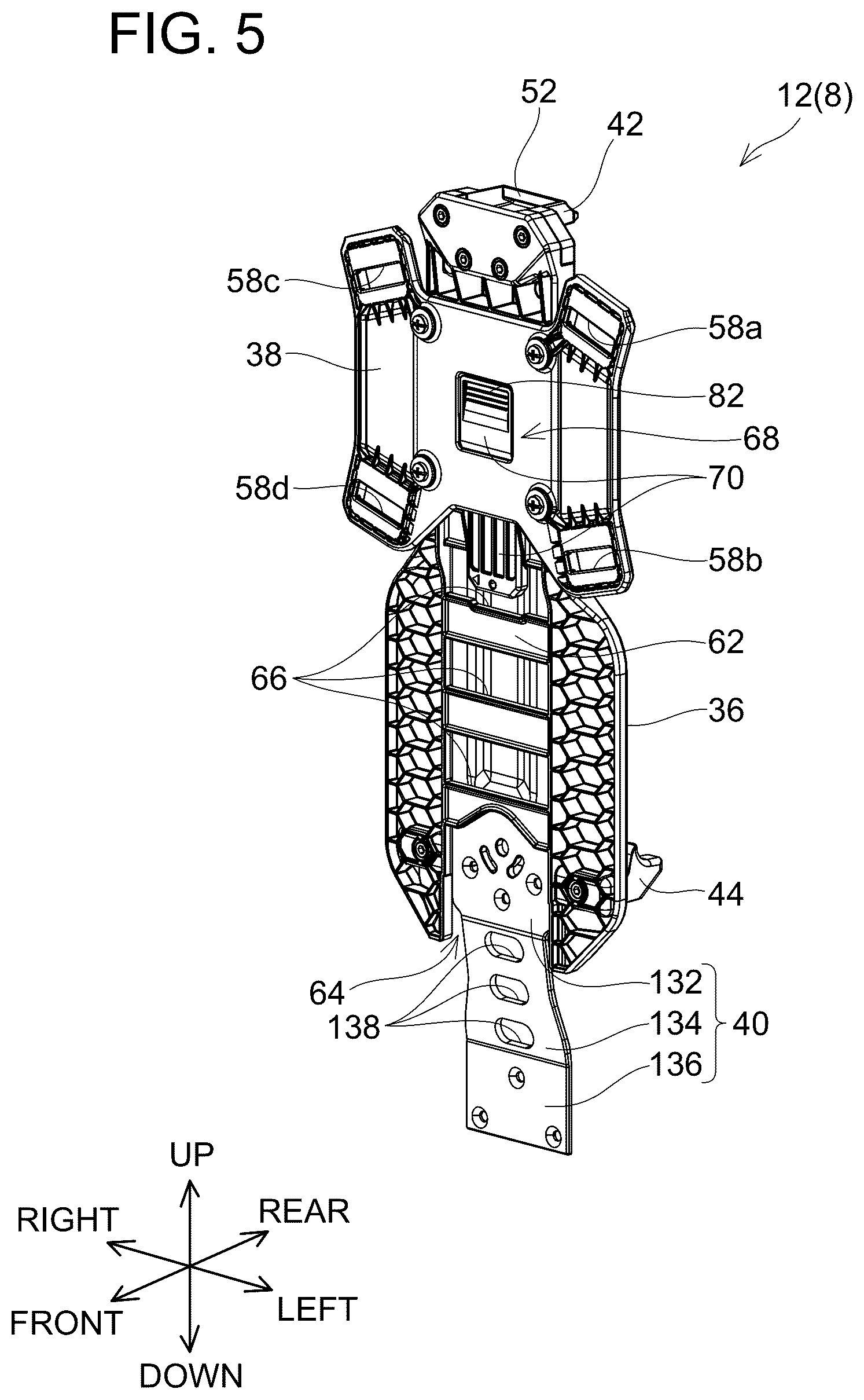 Patent US12614803 Figure 5 – Backpack type assembly and backpack type carrier