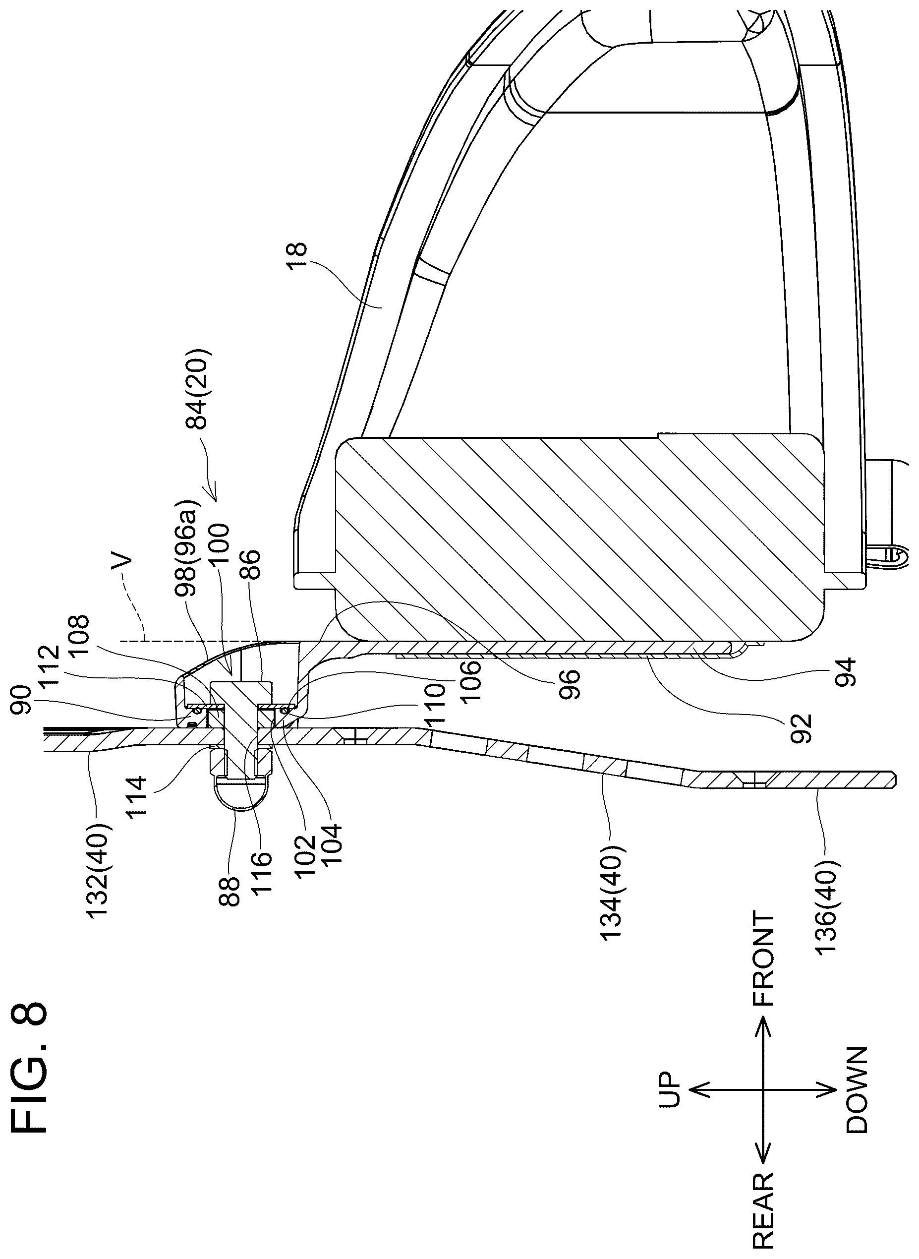 Patent US12614803 Figure 8 – Backpack type assembly and backpack type carrier