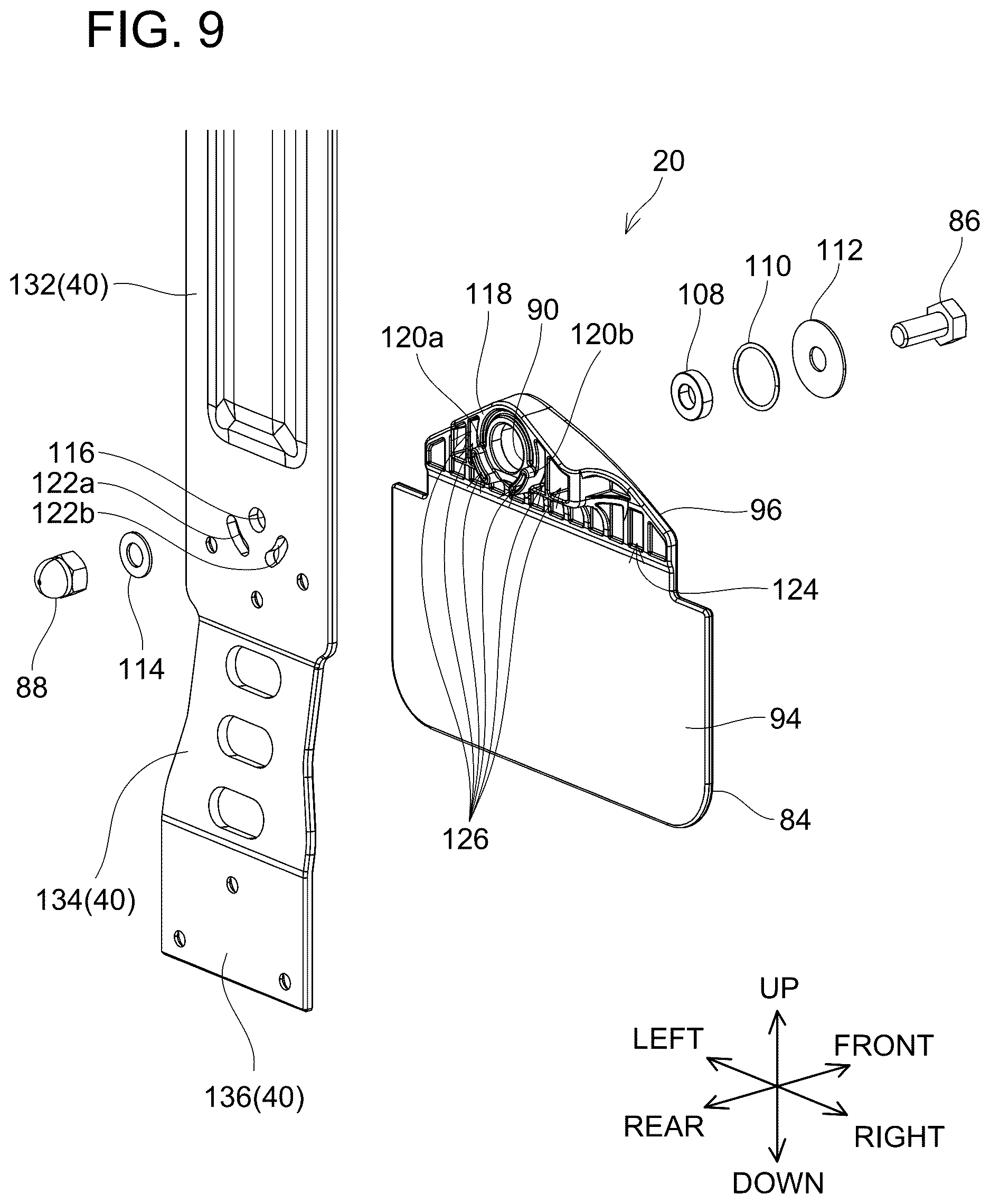 Patent US12614803 Figure 9 – Backpack type assembly and backpack type carrier