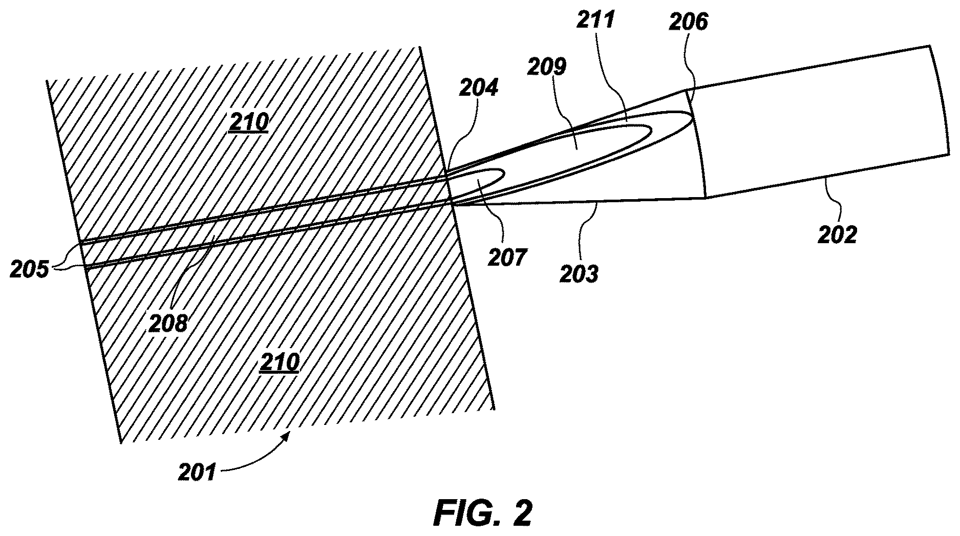 Patent US12614829 Figure 2 – Wide band end launcher for coaxial line to co-planar waveguide