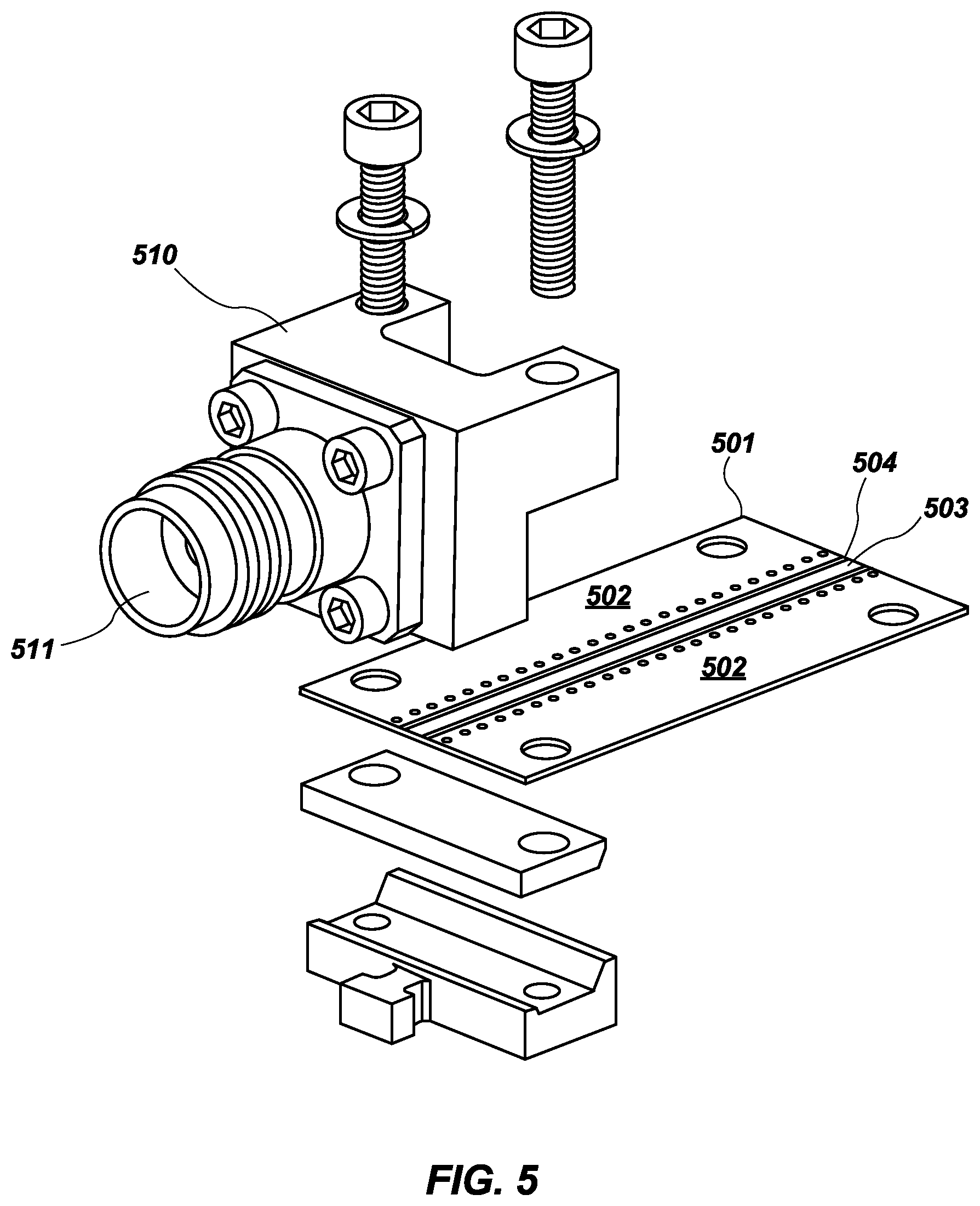 Patent US12614829 Figure 7 – Wide band end launcher for coaxial line to co-planar waveguide