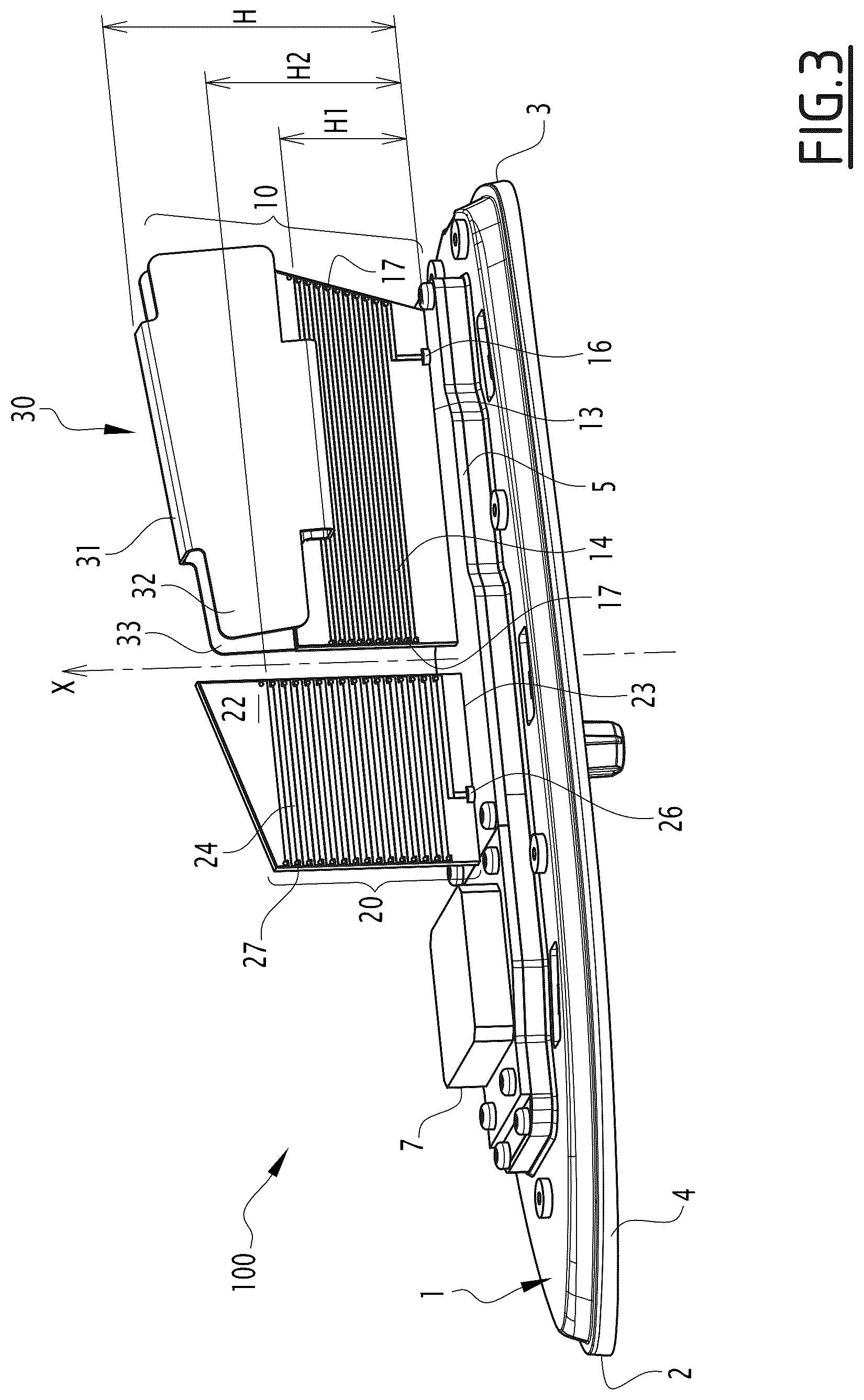 Patent US12614840 Figure 3 – Antenna for motor vehicles, and motor vehicle comprising such an antenna