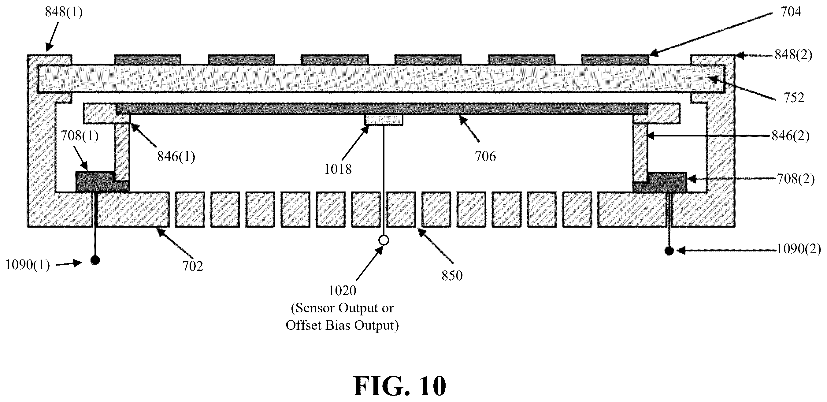 Patent US12614846 Figure 10 – Beam shaping in reflective metasurface utilizing mechanical linear actuators with temperature compensation