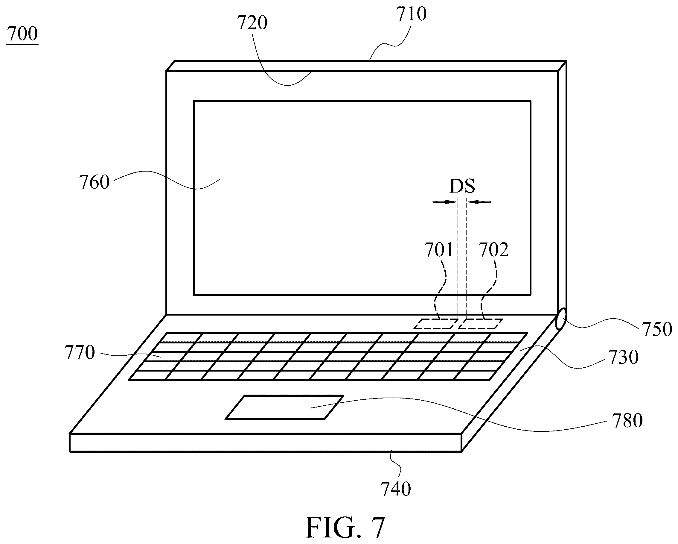 Patent US12614847 Figure 7 – Antenna structure and mobile device