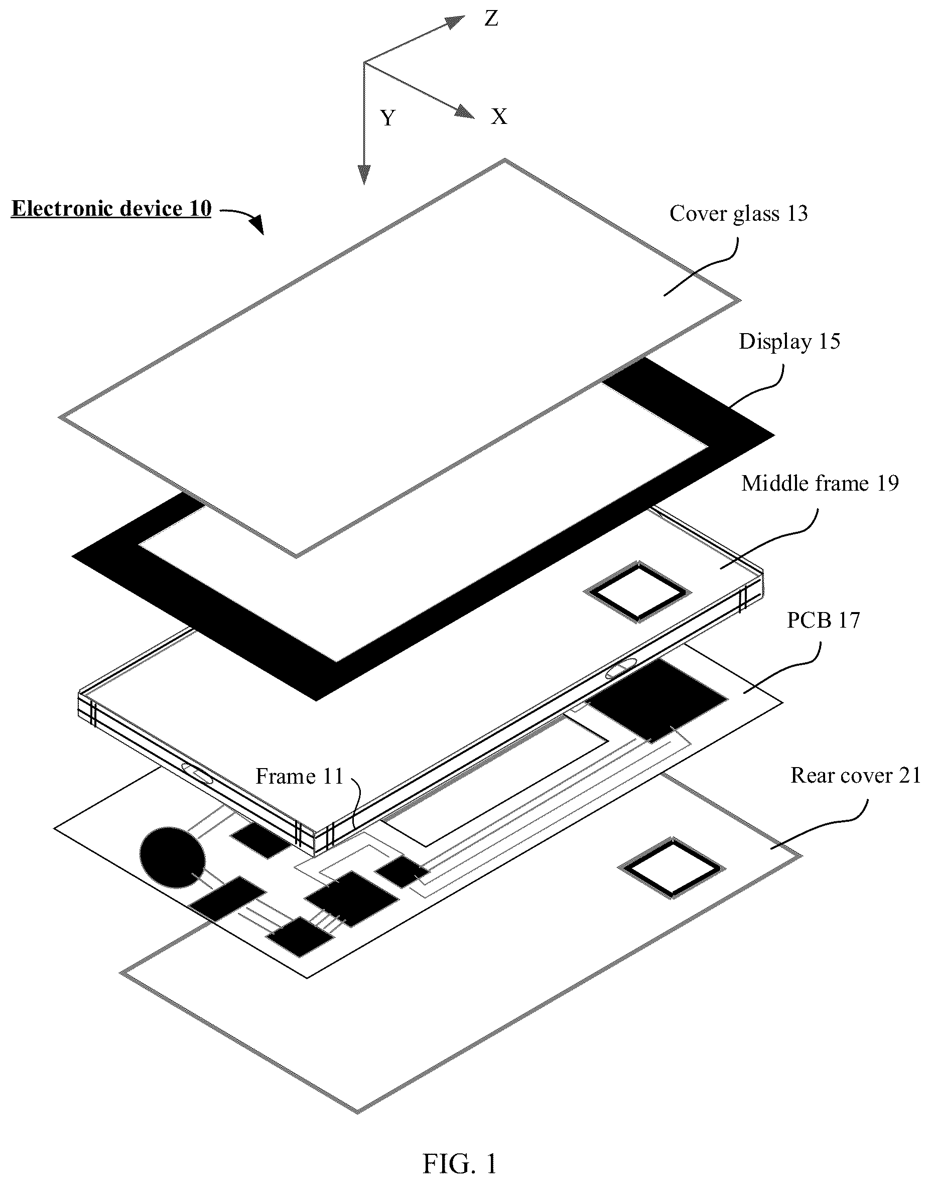 Patent US12614849 Figure 1 – Electronic device
