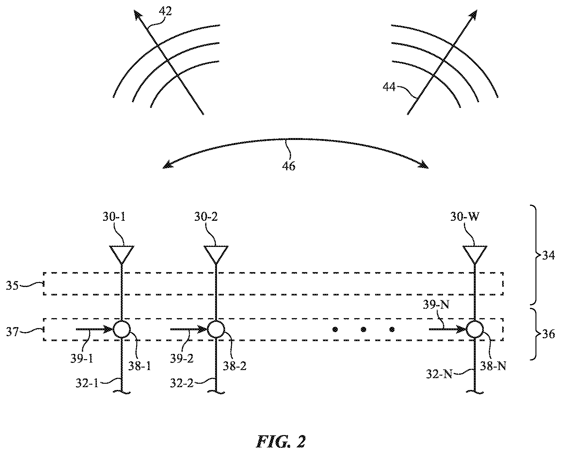 Patent US12614852 Figure 2 – Communication terminal with interwoven and free-standing antenna radiators