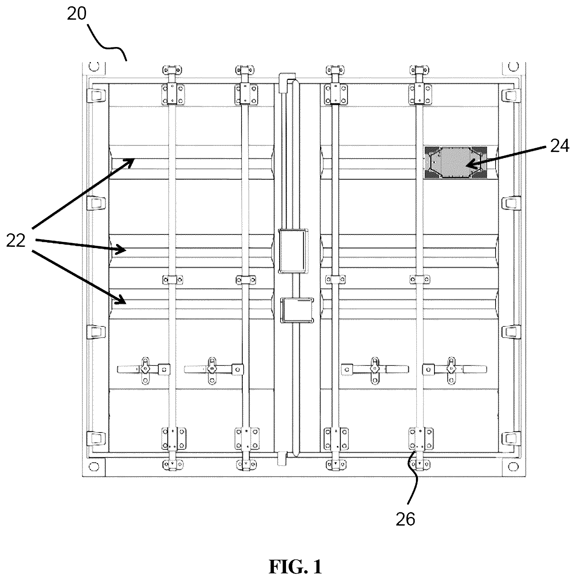 Patent US12614860 Figure 1 – Freight container side-mounted antenna