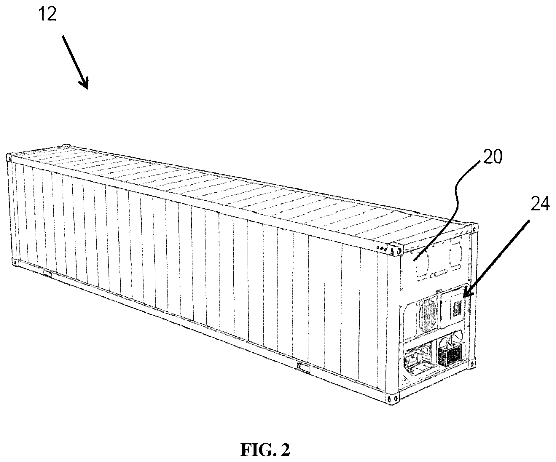 Patent US12614860 Figure 2 – Freight container side-mounted antenna