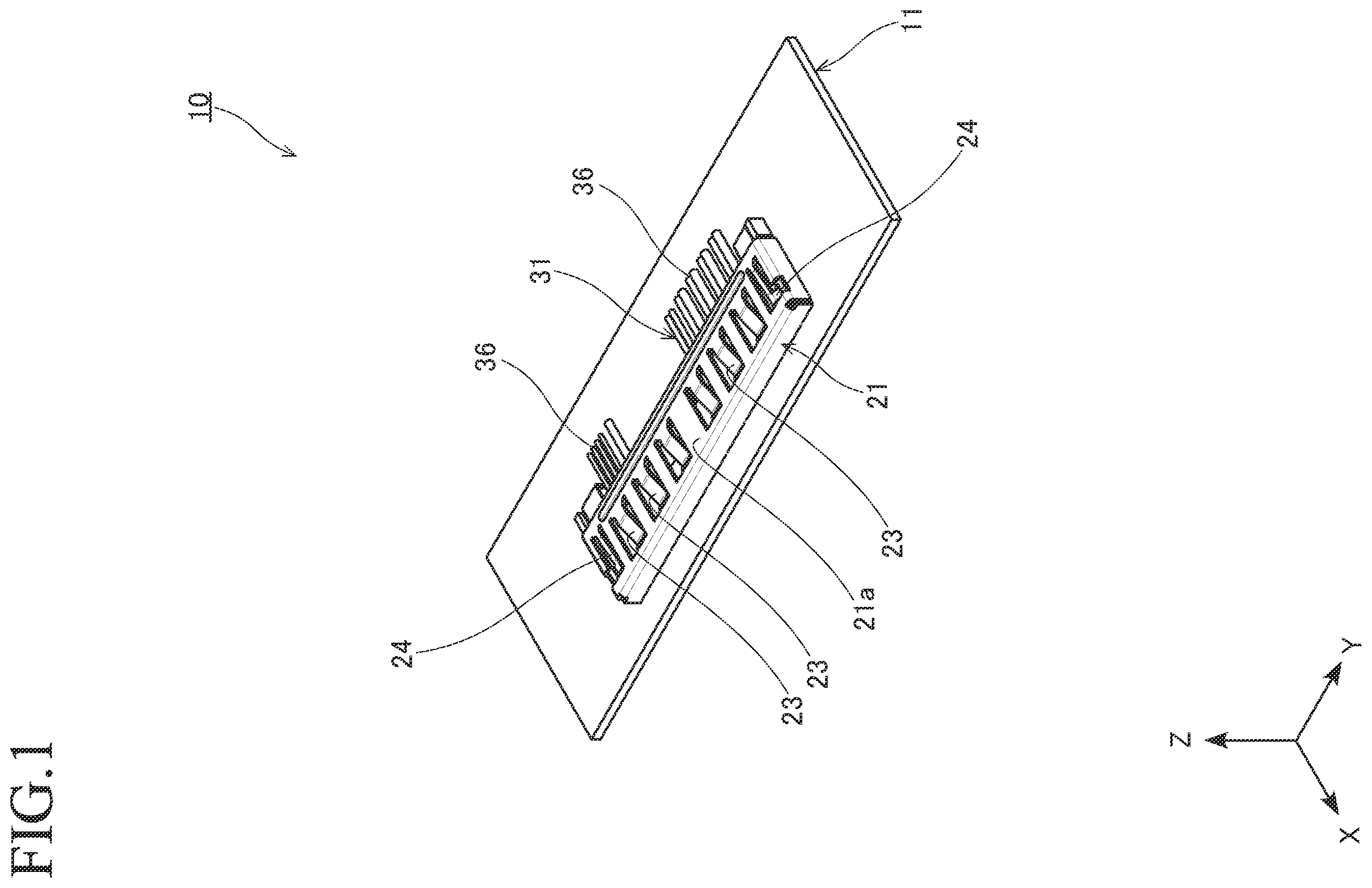 Patent US12614866 Figure 1 – Connector with substrate