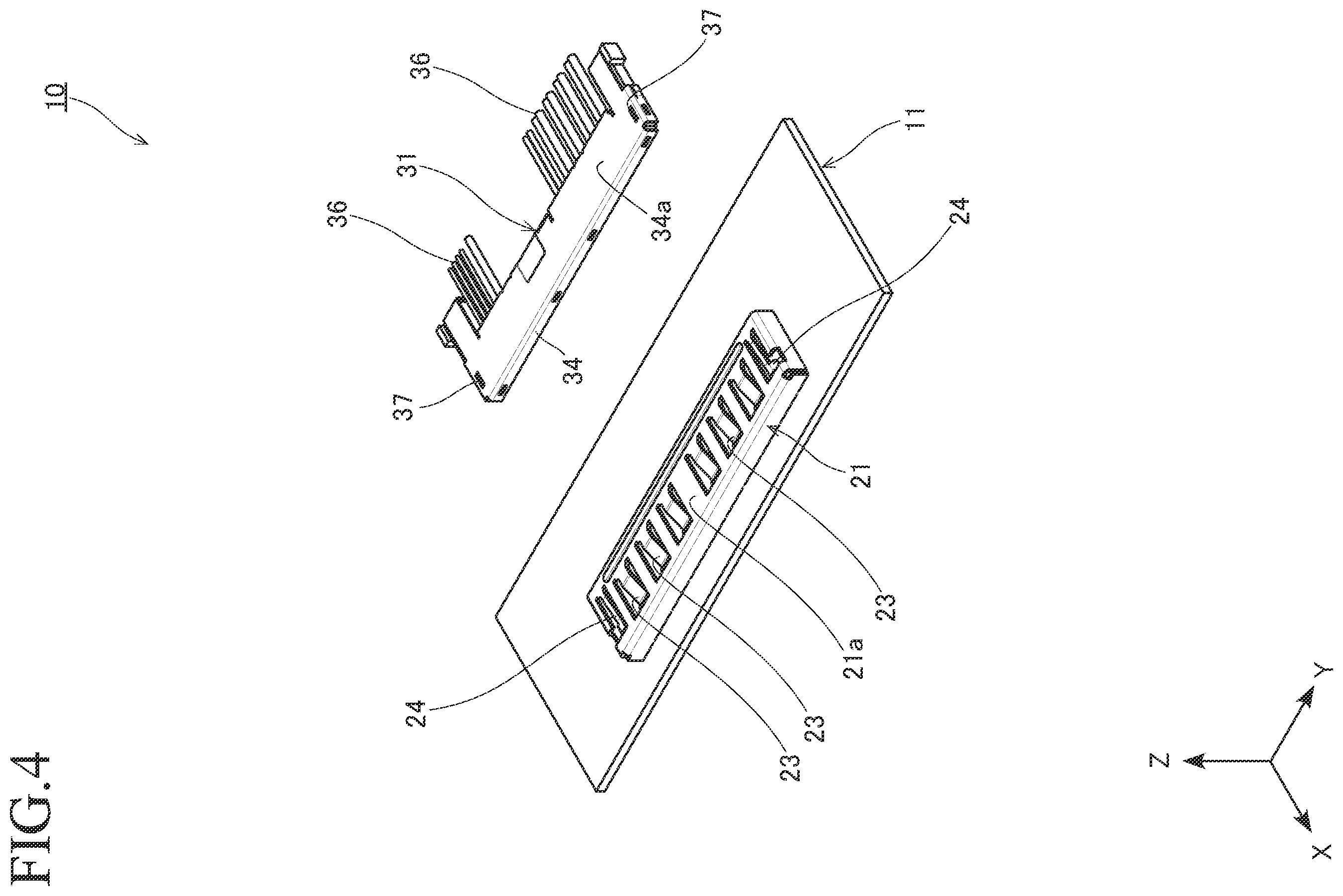 Patent US12614866 Figure 4 – Connector with substrate